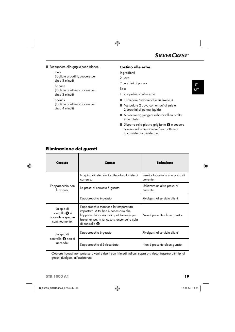 Eliminazione dei guasti | Silvercrest STR 1000 A1 User Manual | Page 22 / 44