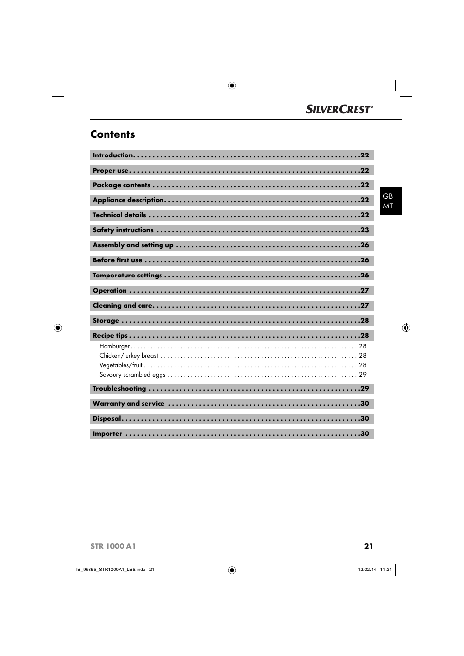 Silvercrest STR 1000 A1 User Manual | Page 24 / 44