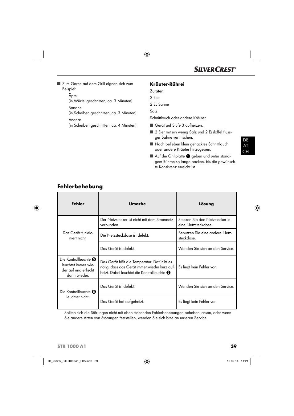 Fehlerbehebung | Silvercrest STR 1000 A1 User Manual | Page 42 / 44