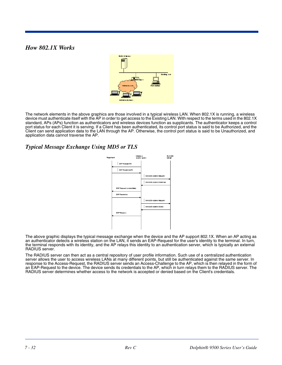 How 802.1x works | Dolphin Peripherals 9500 User Manual | Page 132 / 264