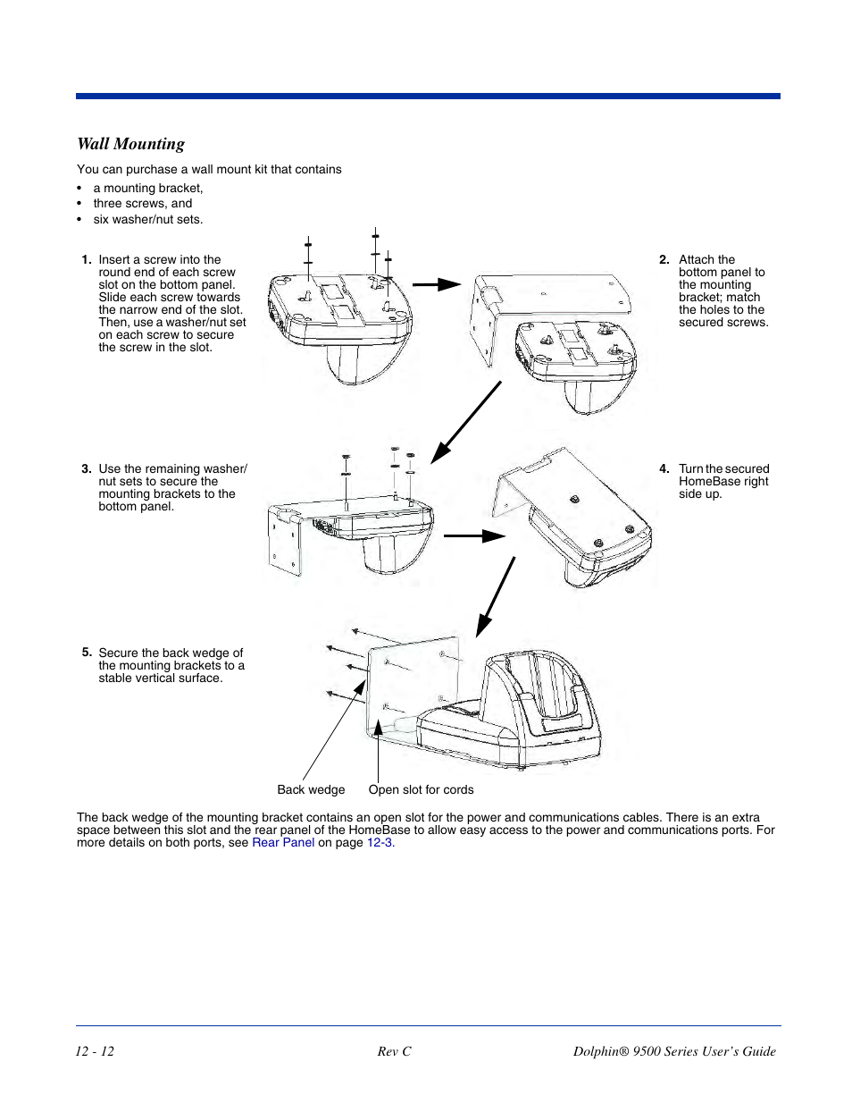 Wall mounting, Wall mounting -12 | Dolphin Peripherals 9500 User Manual | Page 224 / 264