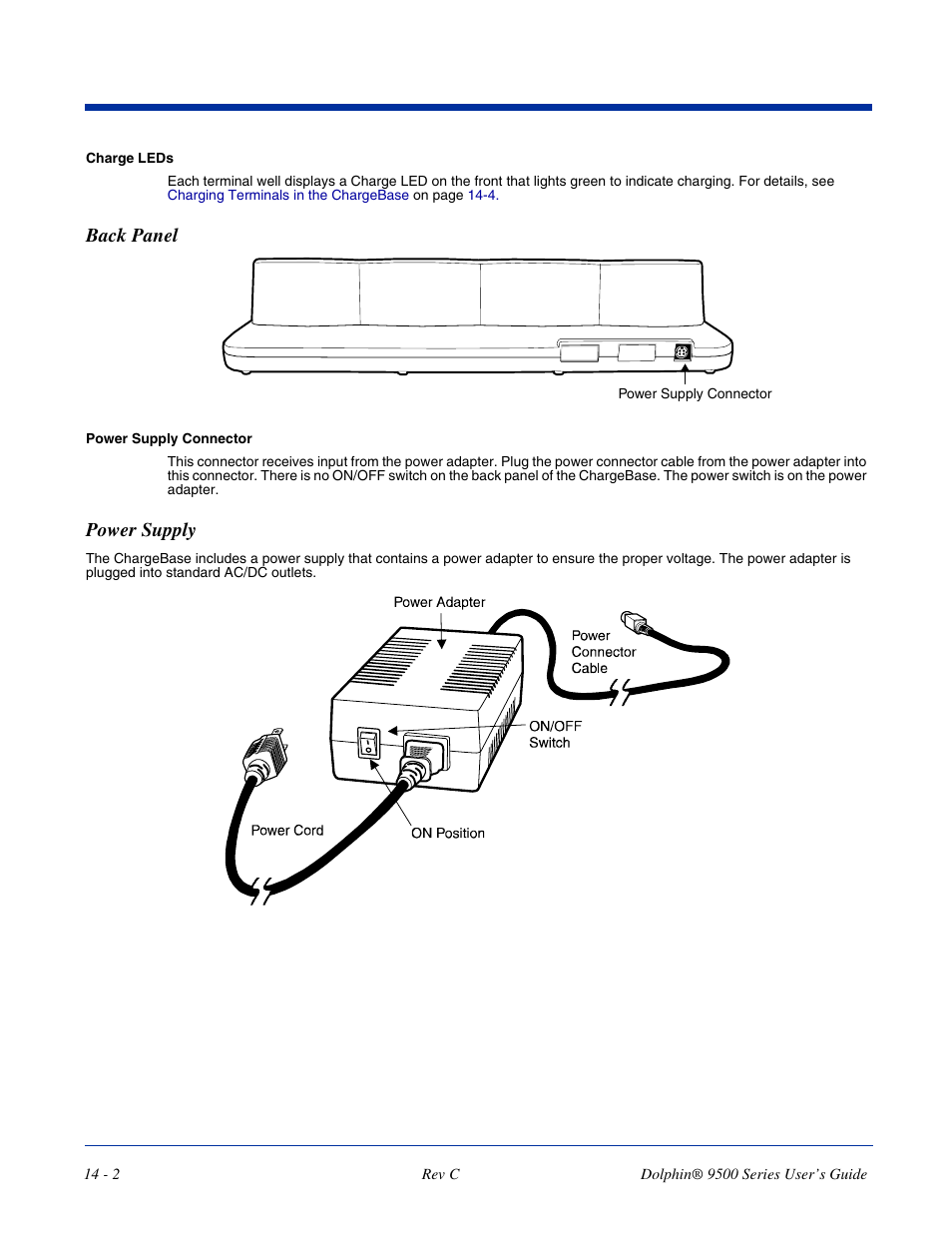 Back panel, Power supply, Back panel -2 power supply -2 | Dolphin Peripherals 9500 User Manual | Page 236 / 264