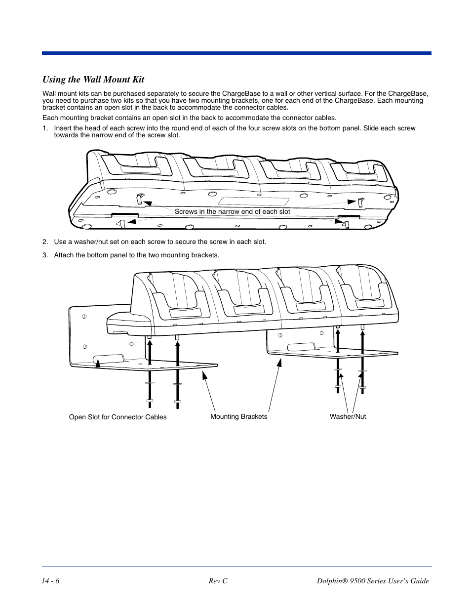 Using the wall mount kit, Using the wall mount kit -6 | Dolphin Peripherals 9500 User Manual | Page 240 / 264