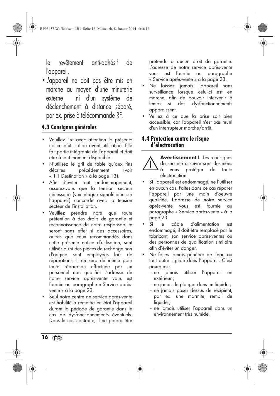 3 consignes générales, 4 protection contre le risque d’électrocution | Silvercrest SWEK 800 A1 User Manual | Page 18 / 58