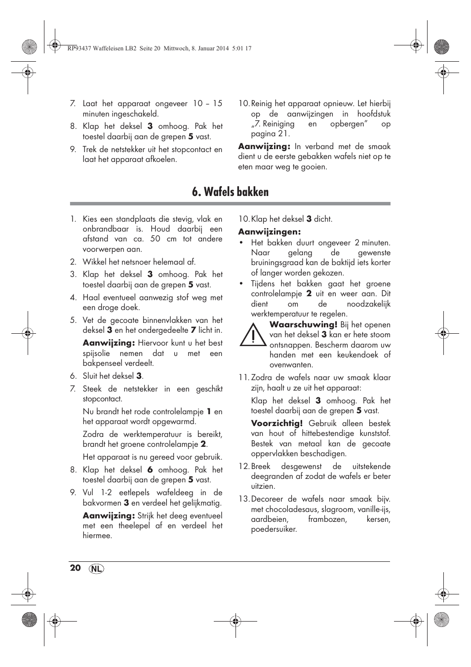 Wafels bakken | Silvercrest SWEK 800 A1 User Manual | Page 22 / 50