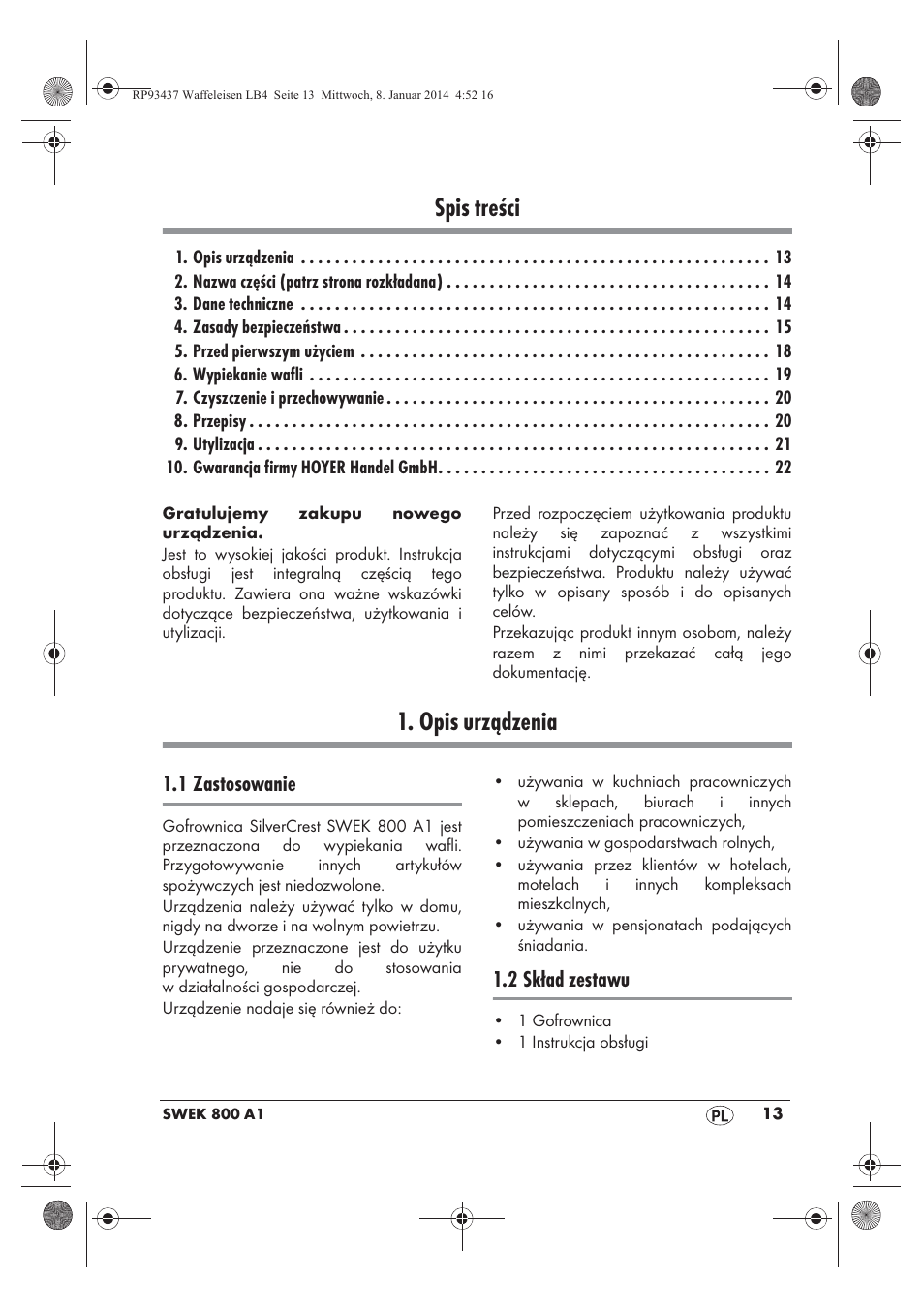 Silvercrest SWEK 800 A1 User Manual | Page 15 / 78