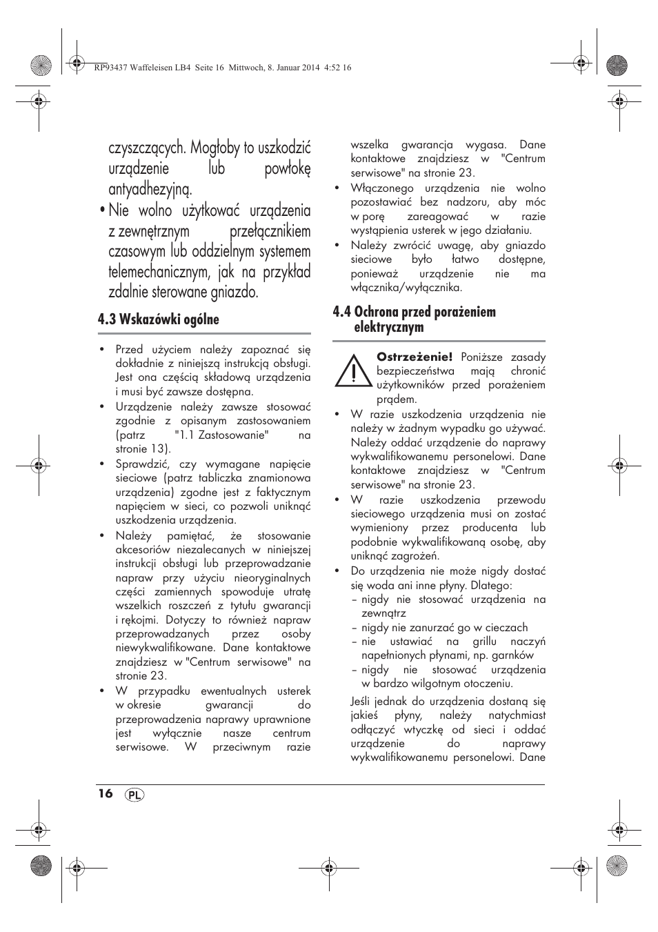 3 wskazówki ogólne, 4 ochrona przed porażeniem elektrycznym | Silvercrest SWEK 800 A1 User Manual | Page 18 / 78