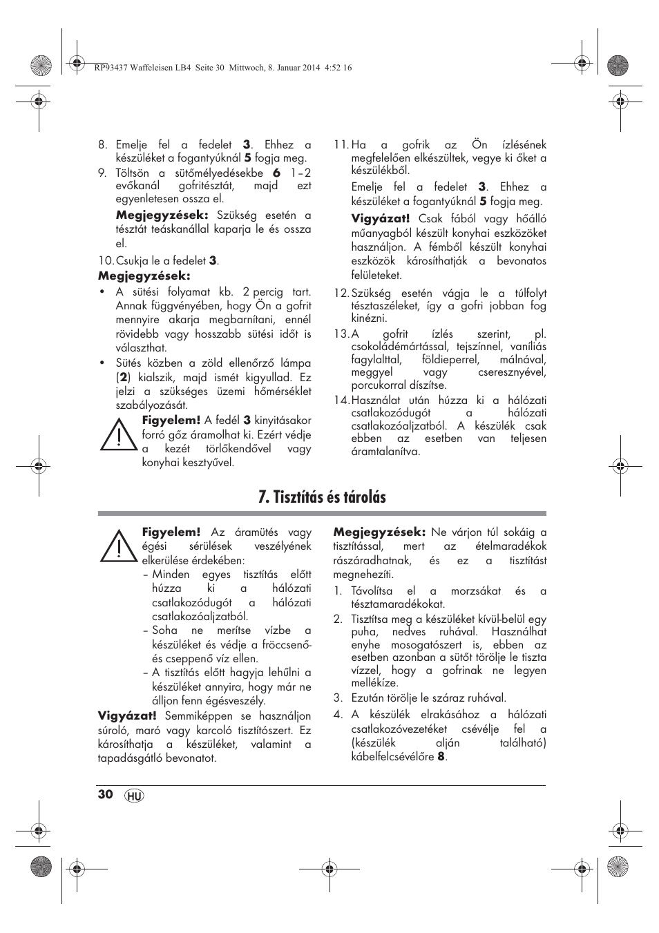 Tisztítás és tárolás | Silvercrest SWEK 800 A1 User Manual | Page 32 / 78