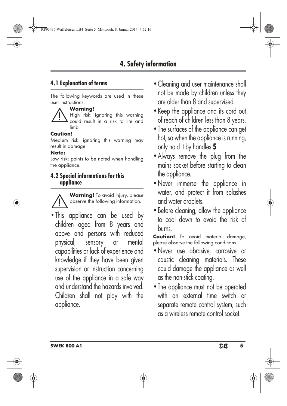 Silvercrest SWEK 800 A1 User Manual | Page 7 / 78