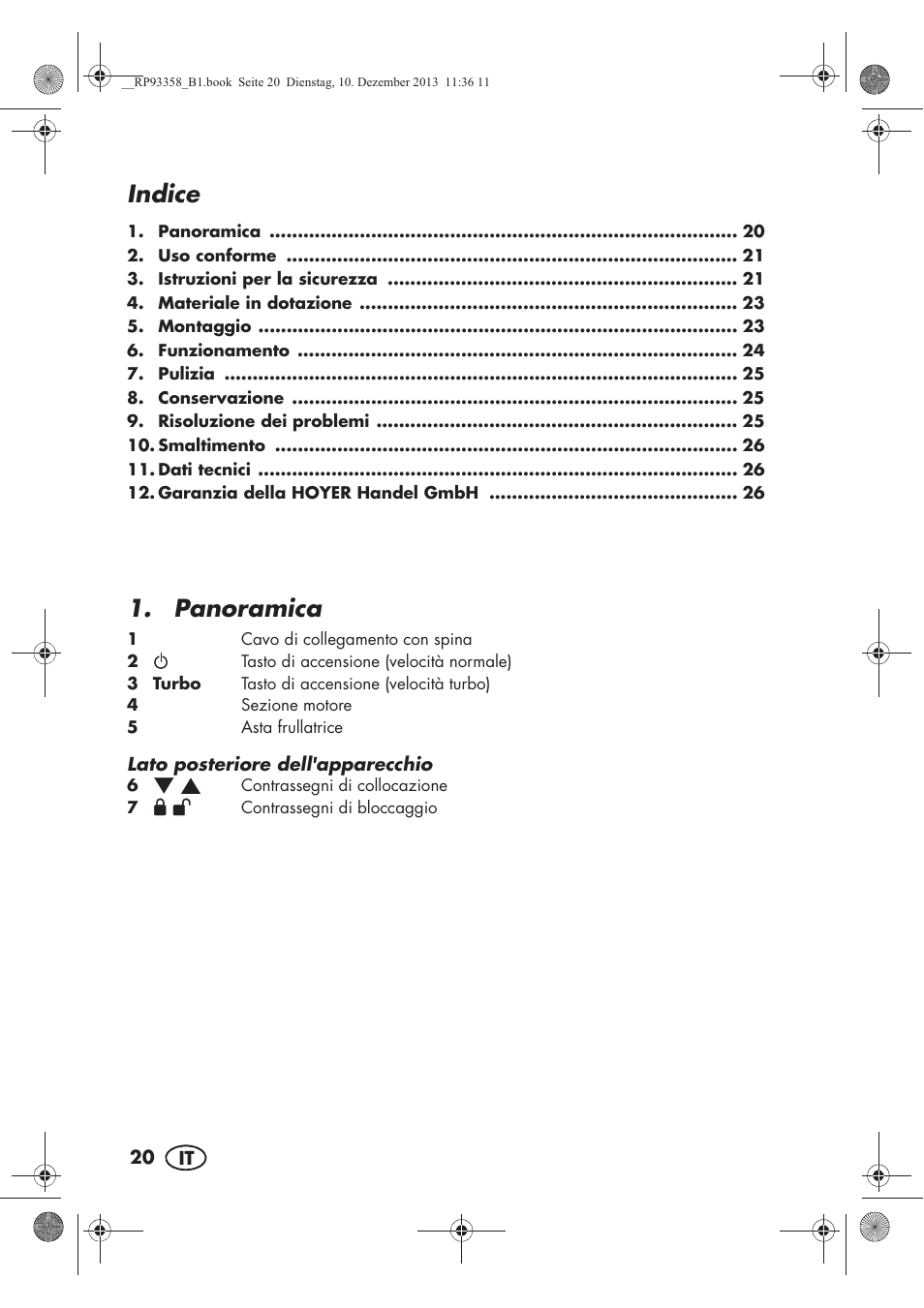 Indice, Panoramica | Silvercrest SSM 300 A1 User Manual | Page 22 / 46