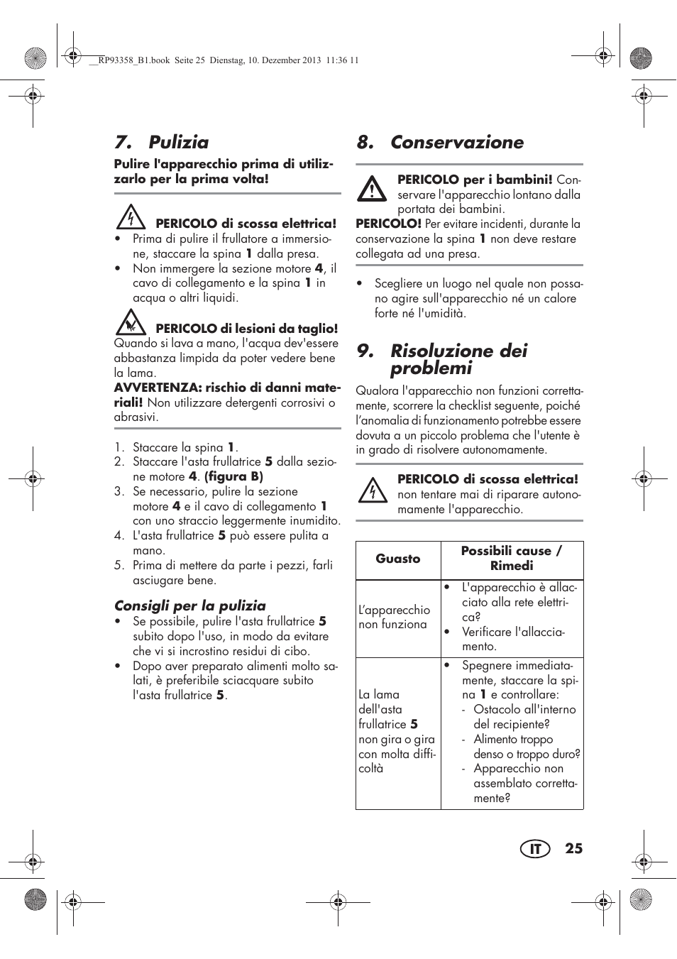 Pulizia, Conservazione, Risoluzione dei problemi | Silvercrest SSM 300 A1 User Manual | Page 27 / 46