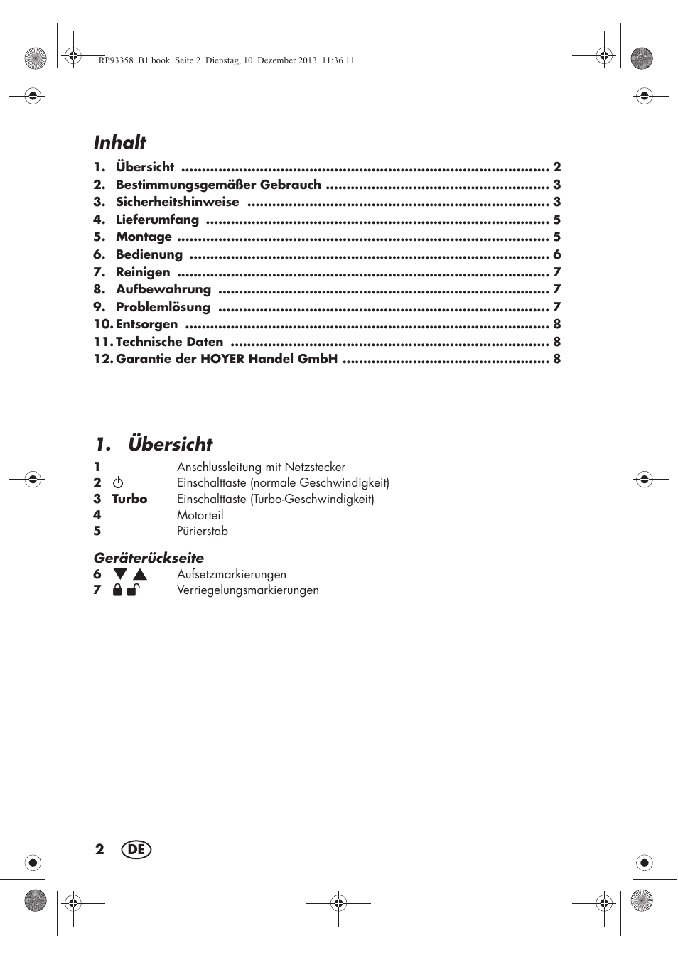 Inhalt, Übersicht | Silvercrest SSM 300 A1 User Manual | Page 4 / 46