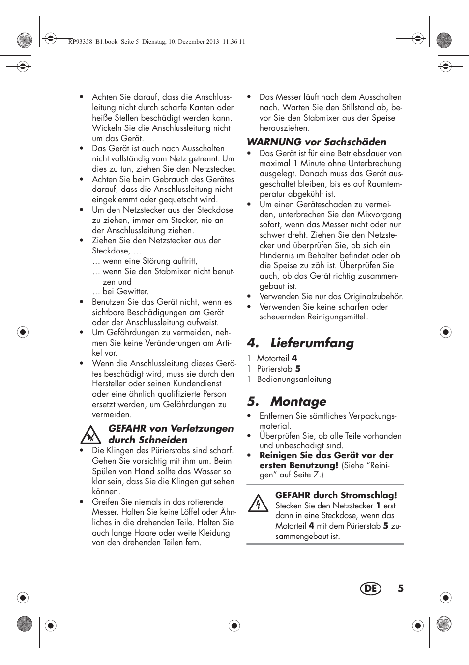 Lieferumfang, Montage | Silvercrest SSM 300 A1 User Manual | Page 7 / 46