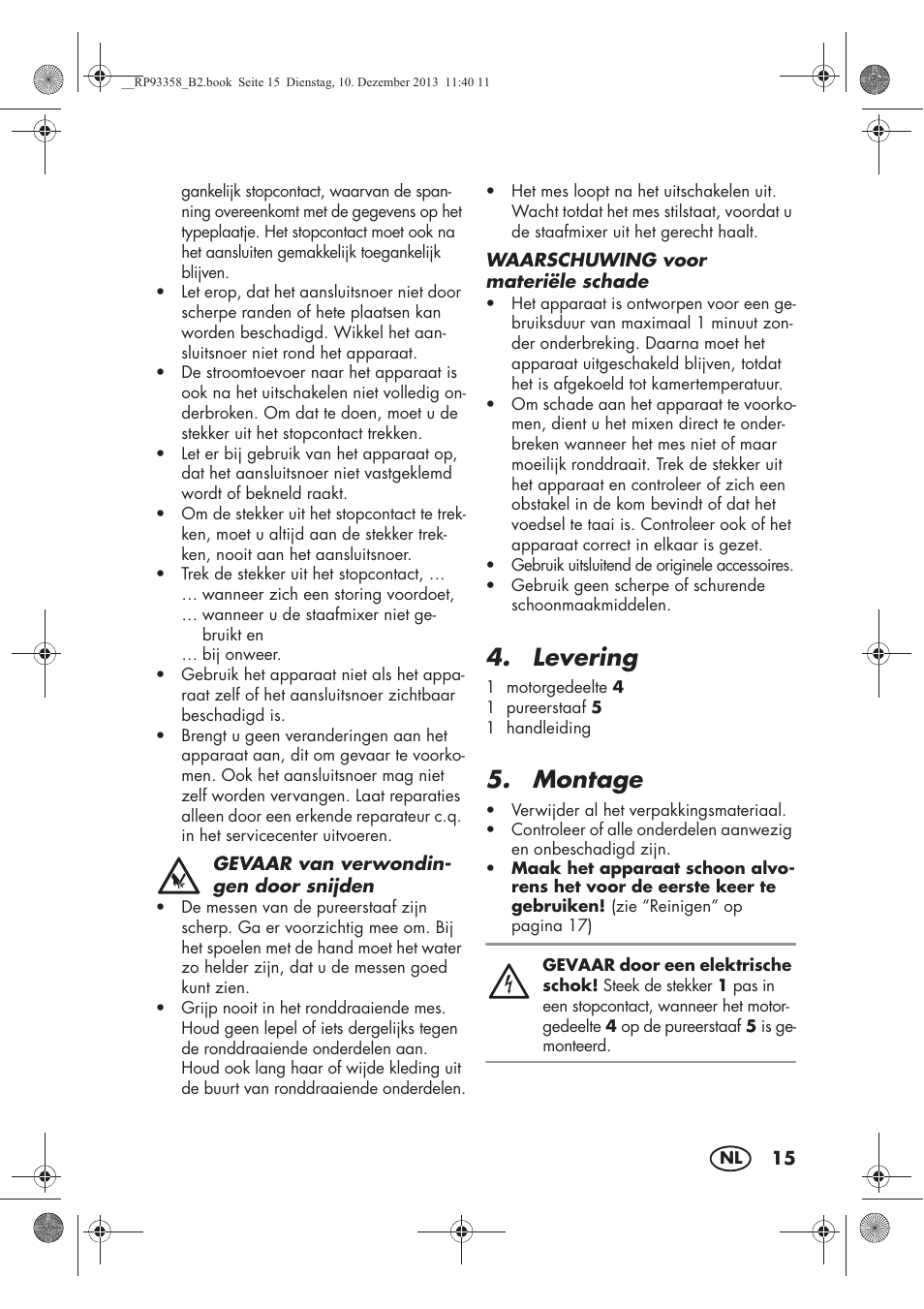 Levering, Montage | Silvercrest SSM 300 A1 User Manual | Page 17 / 38