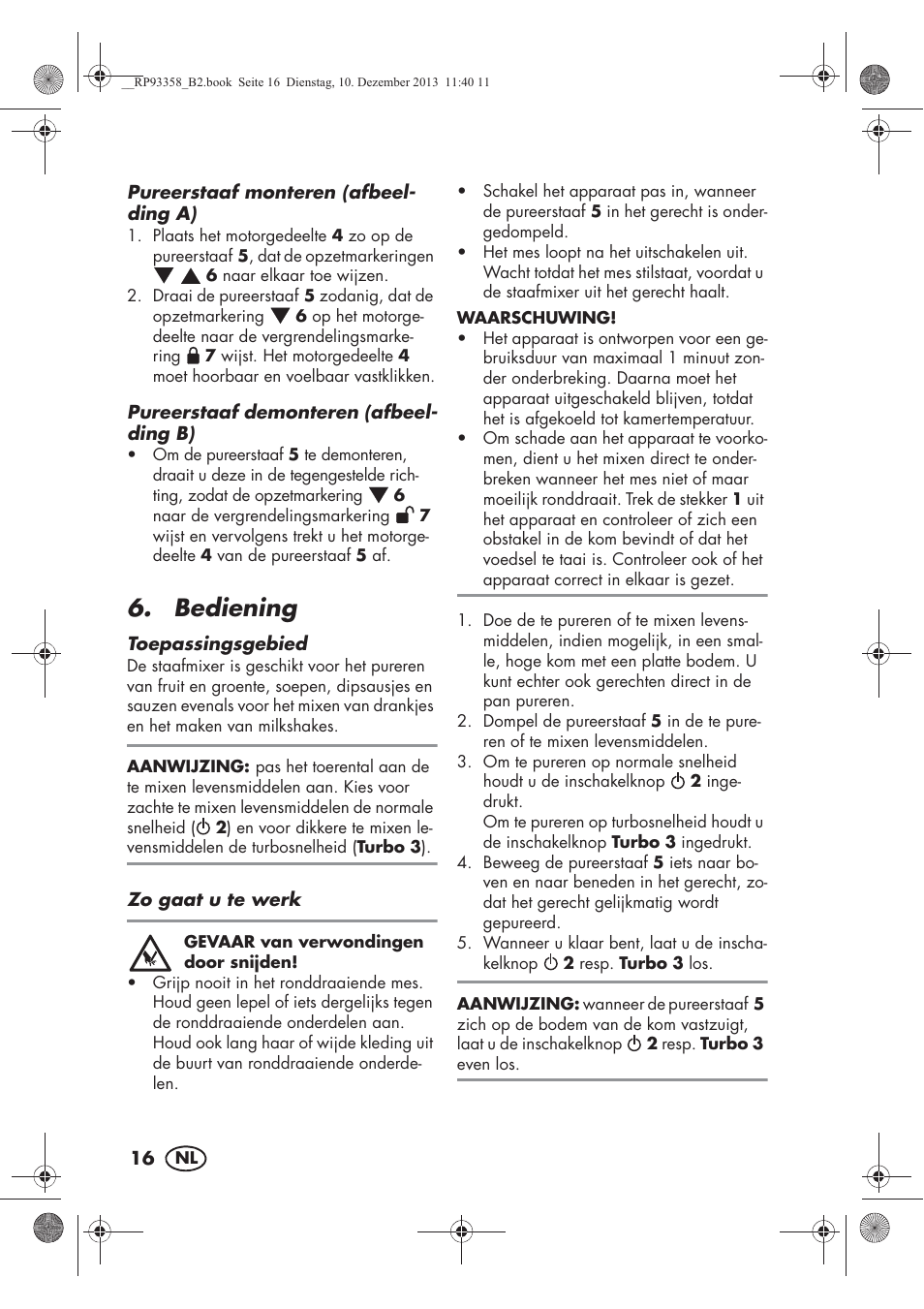 Bediening | Silvercrest SSM 300 A1 User Manual | Page 18 / 38