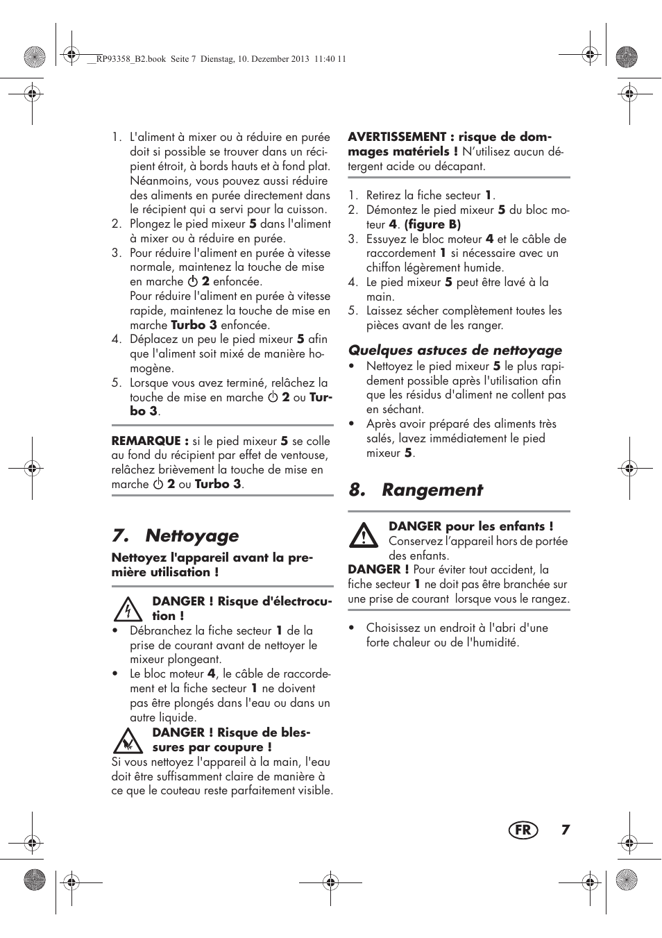 Nettoyage, Rangement | Silvercrest SSM 300 A1 User Manual | Page 9 / 38