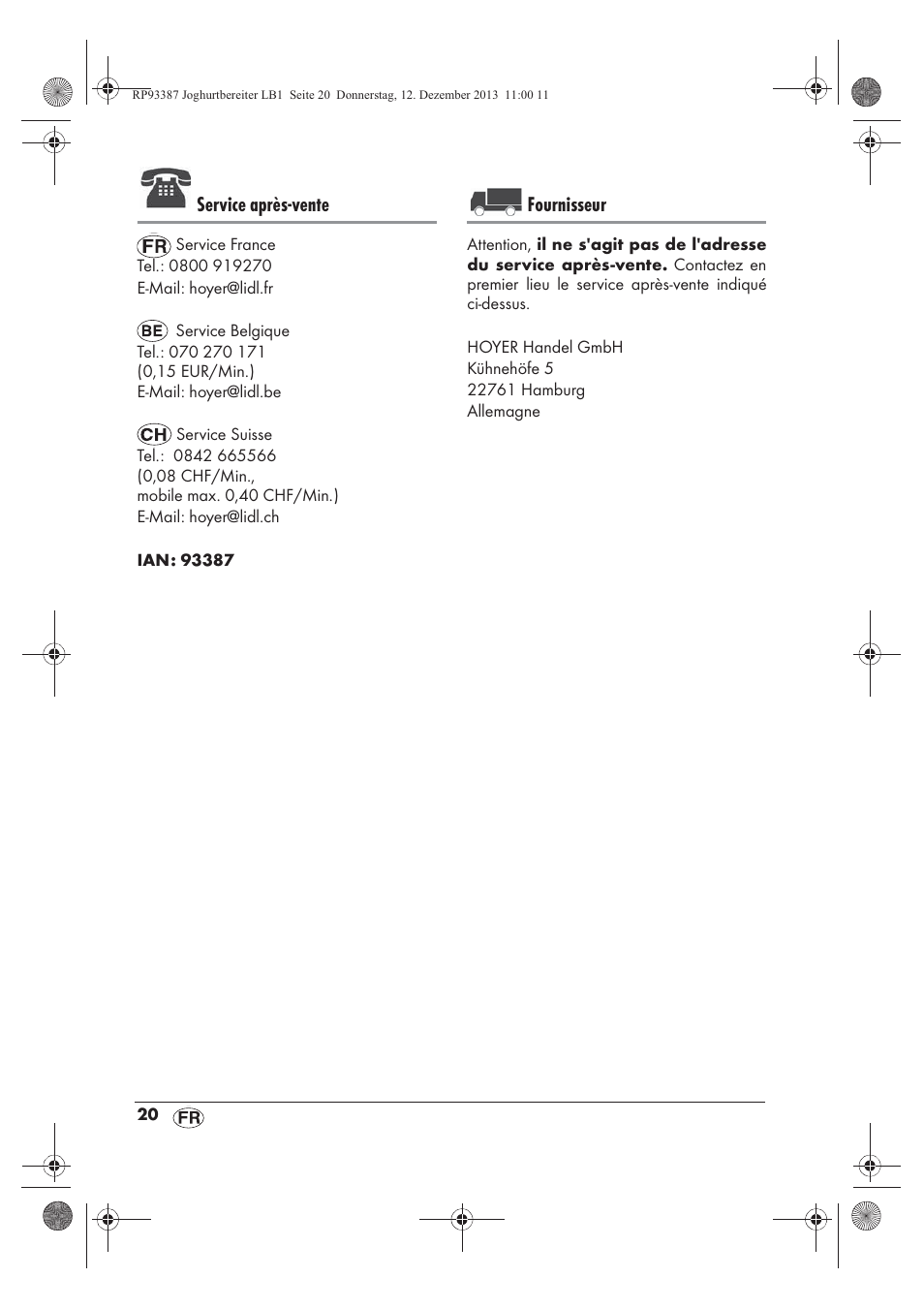 Service après-vente, Fournisseur | Silvercrest SJB 15 B1 User Manual | Page 22 / 50