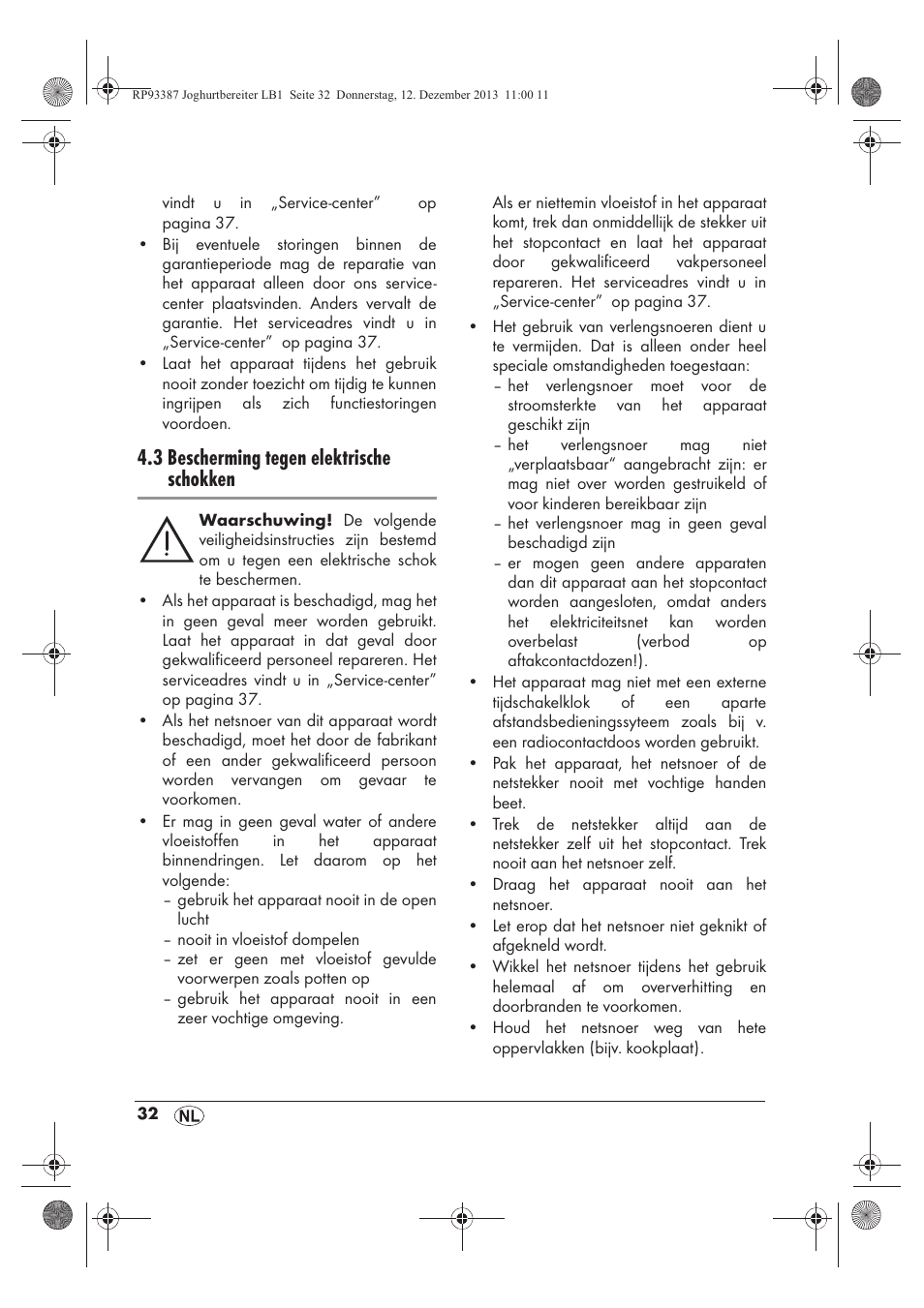 3 bescherming tegen elektrische schokken | Silvercrest SJB 15 B1 User Manual | Page 34 / 50