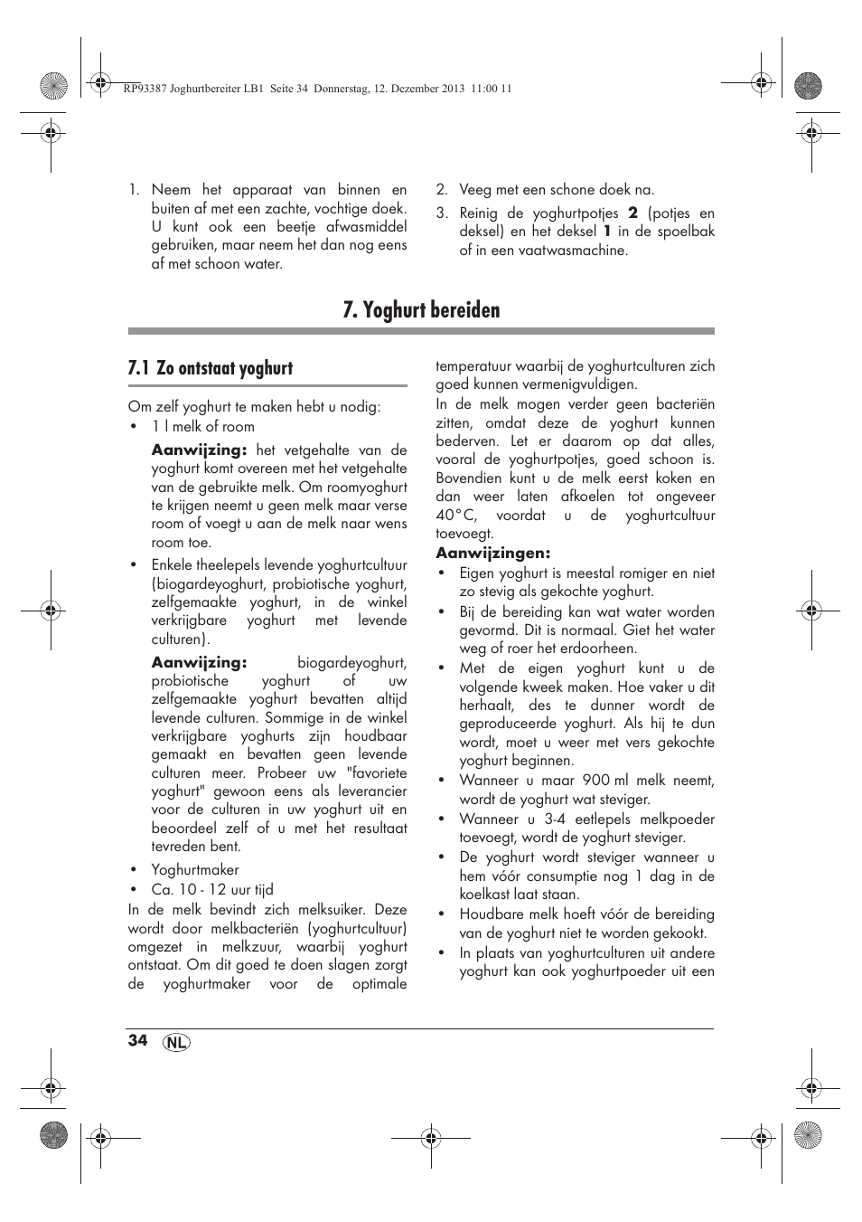 Yoghurt bereiden, 1 zo ontstaat yoghurt | Silvercrest SJB 15 B1 User Manual | Page 36 / 50