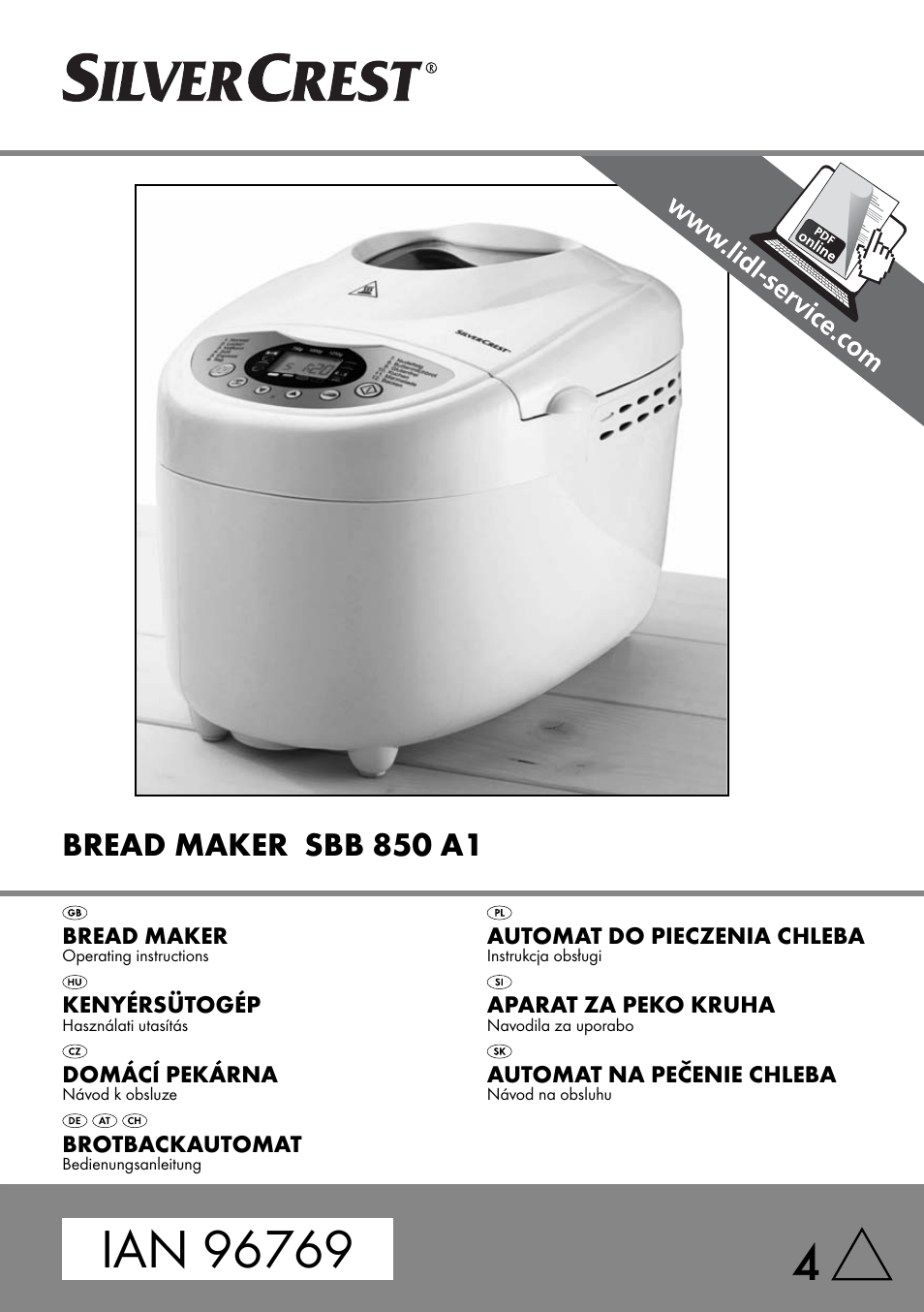 Silvercrest BREAD MAKER SBB 850 A1 User Manual | 160 pages