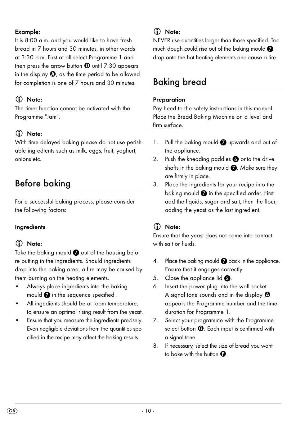 Before baking, Baking bread | Silvercrest BREAD MAKER SBB 850 A1 User Manual | Page 13 / 160