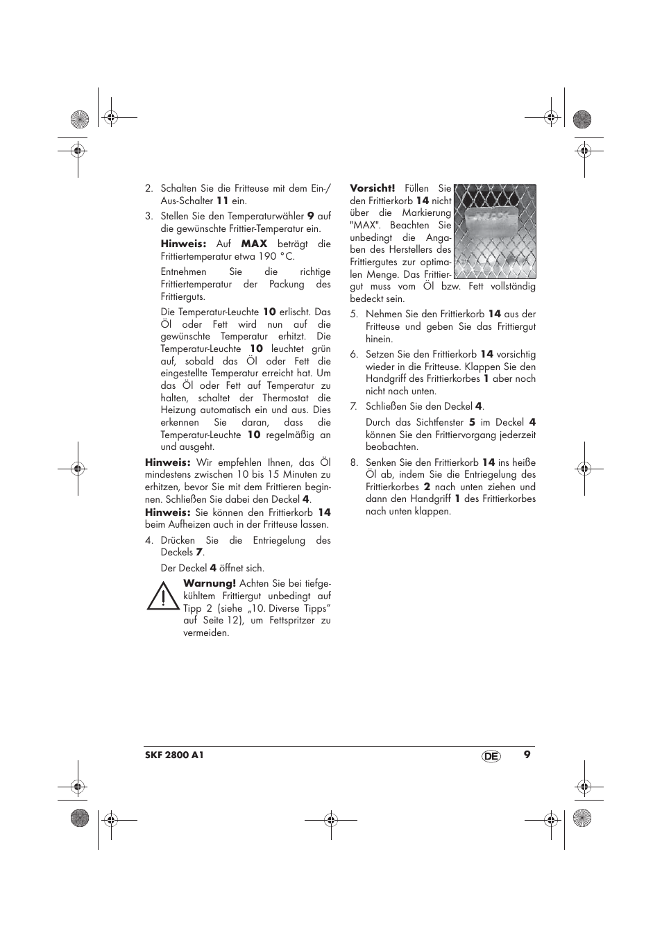 Silvercrest SKF 2800 A1 User Manual | Page 11 / 74