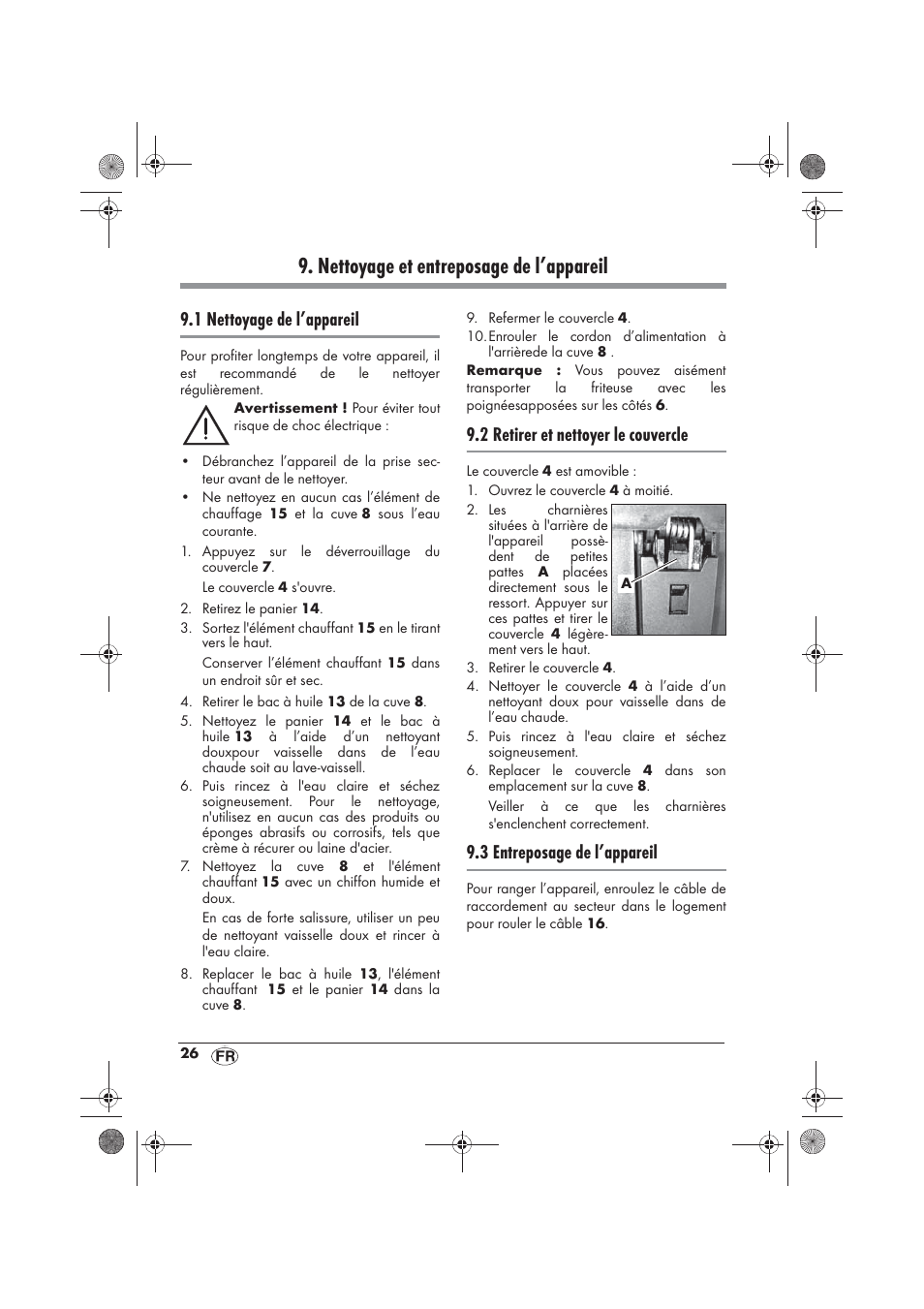 Nettoyage et entreposage de l’appareil, 1 nettoyage de l’appareil, 2 retirer et nettoyer le couvercle | 3 entreposage de l’appareil | Silvercrest SKF 2800 A1 User Manual | Page 28 / 74