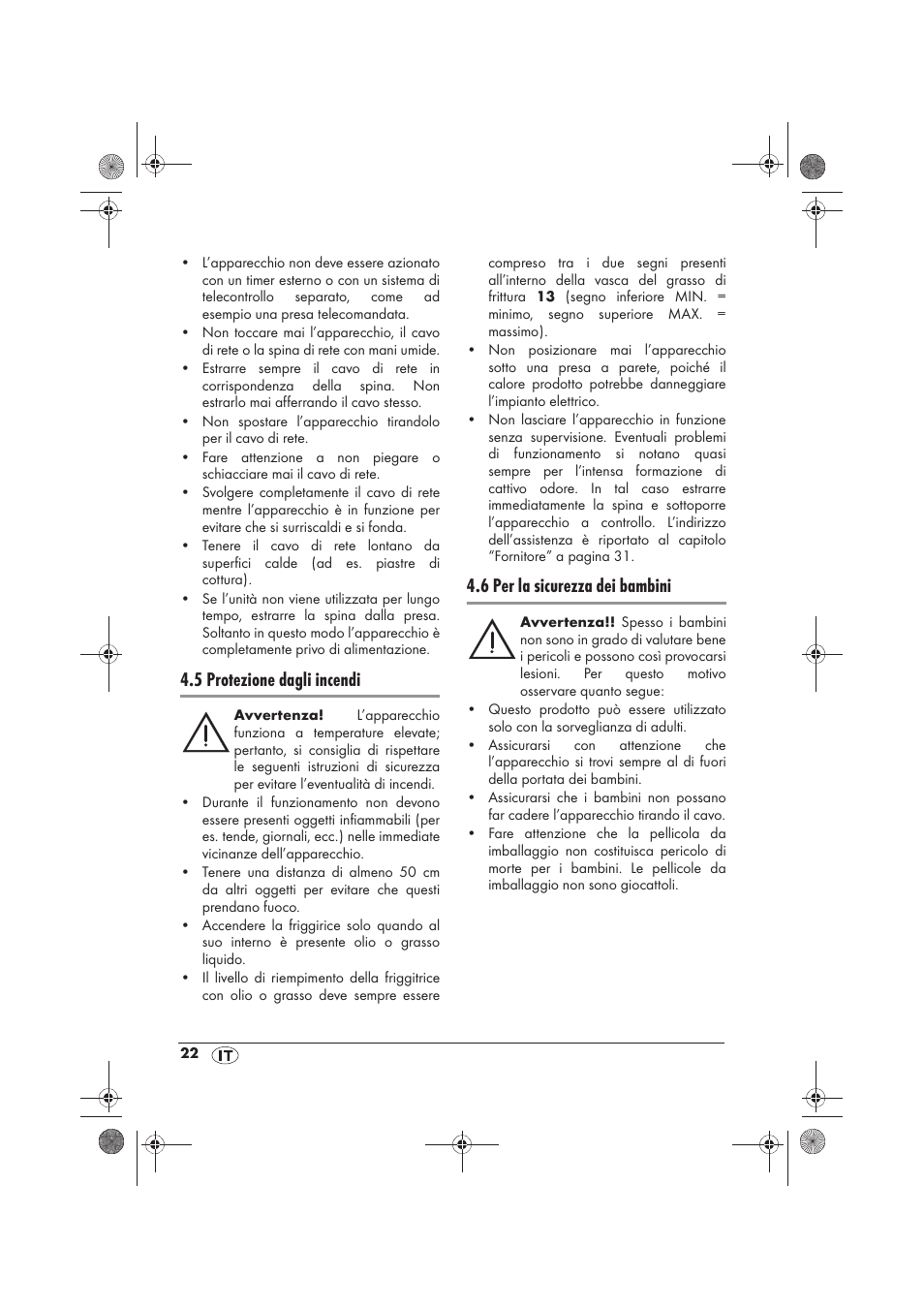 5 protezione dagli incendi, 6 per la sicurezza dei bambini | Silvercrest SKF 2800 A1 User Manual | Page 24 / 78