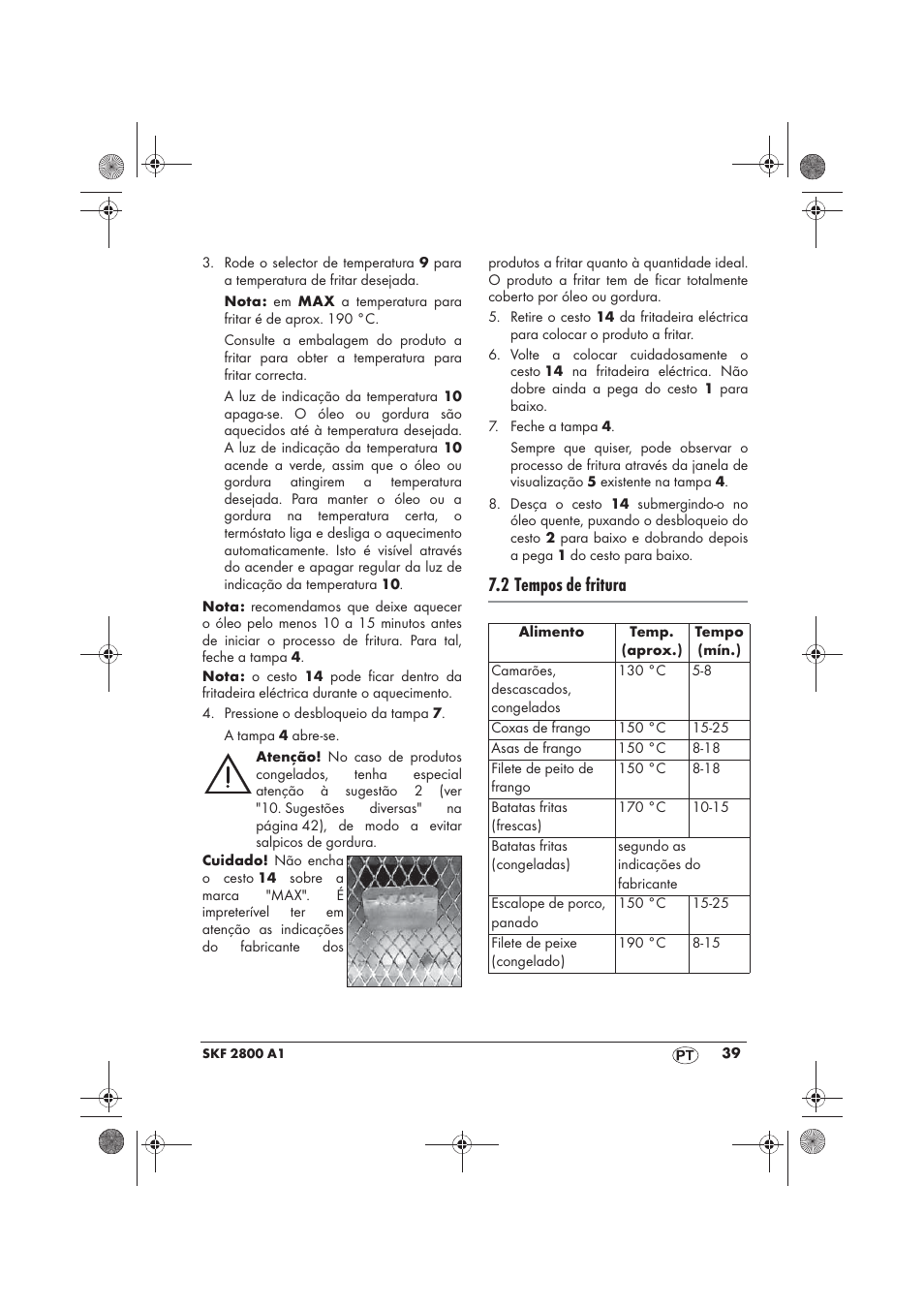 2 tempos de fritura | Silvercrest SKF 2800 A1 User Manual | Page 41 / 78