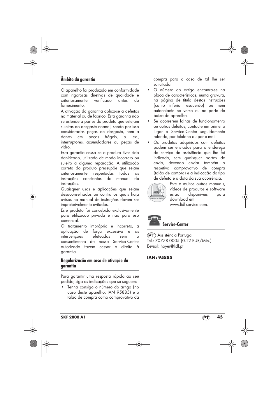 Âmbito da garantia, Regularização em caso de ativação da garantia, Service-center | Silvercrest SKF 2800 A1 User Manual | Page 47 / 78