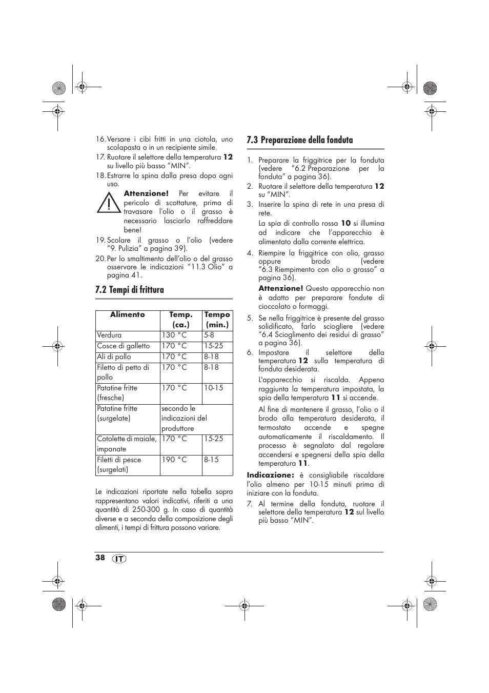 2 tempi di frittura, 3 preparazione della fonduta | Silvercrest SFM 840 A2 User Manual | Page 40 / 74