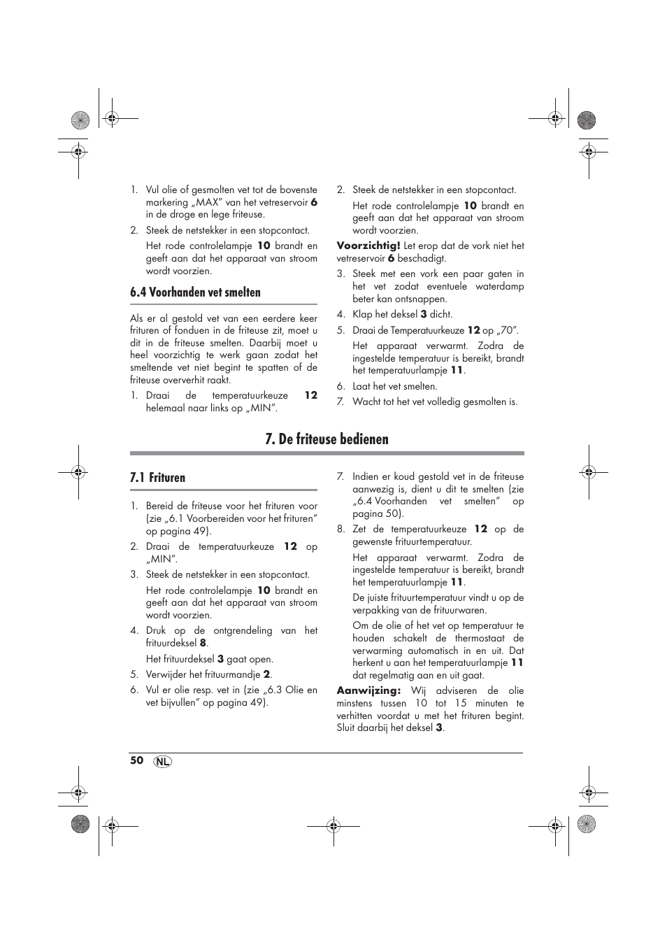 De friteuse bedienen, 4 voorhanden vet smelten, 1 frituren | Silvercrest SFM 840 A2 User Manual | Page 52 / 74