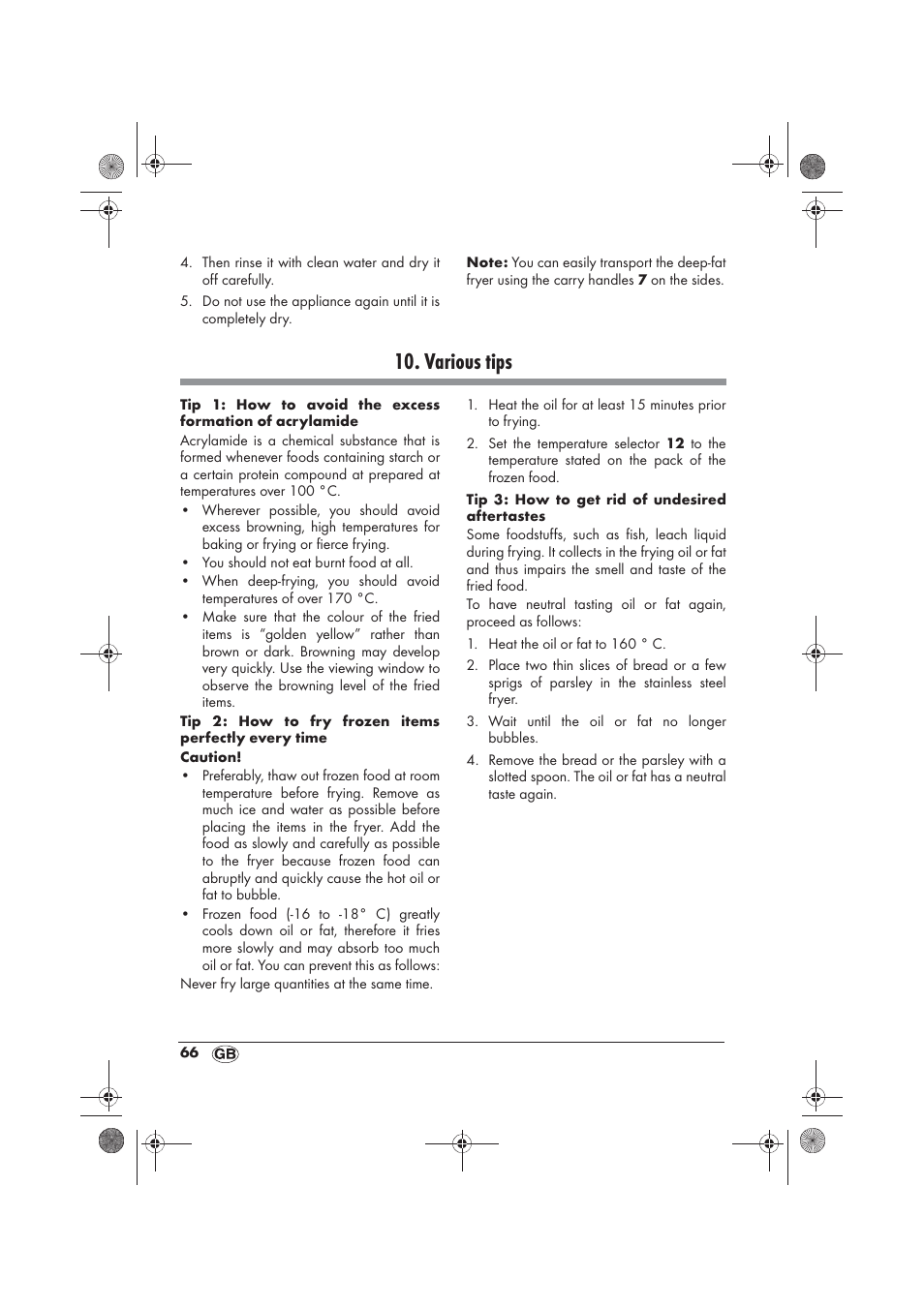 Various tips | Silvercrest SFM 840 A2 User Manual | Page 68 / 74