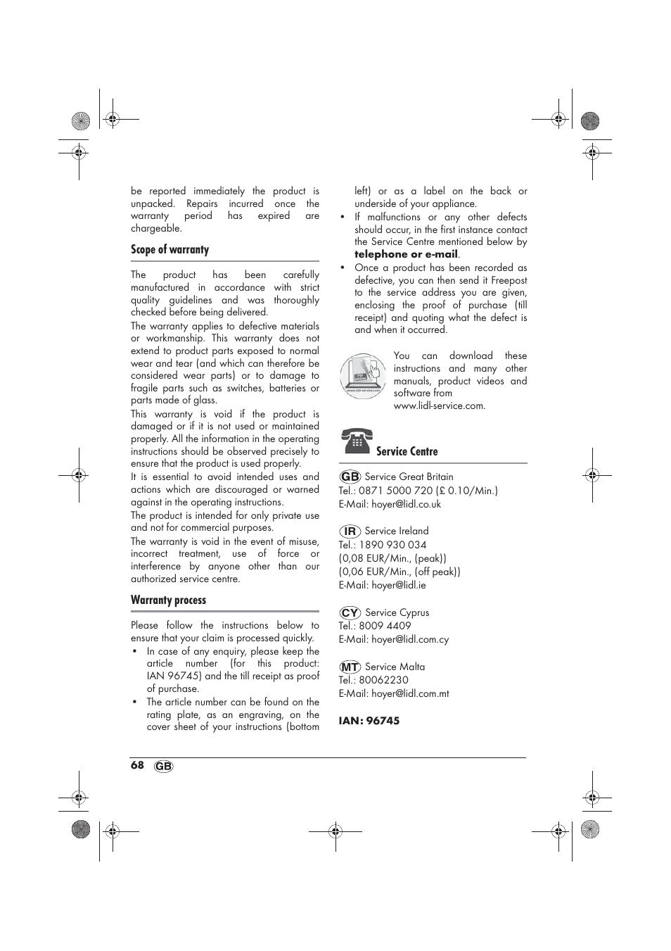 Scope of warranty, Warranty process, Service centre | Silvercrest SFM 840 A2 User Manual | Page 70 / 74