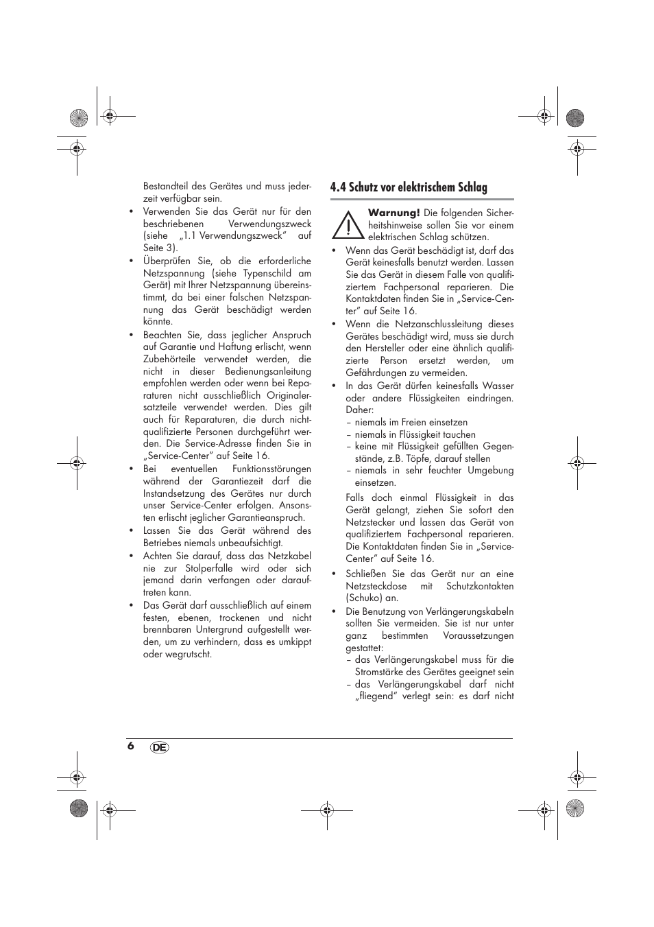 4 schutz vor elektrischem schlag | Silvercrest SFM 840 A2 User Manual | Page 8 / 74