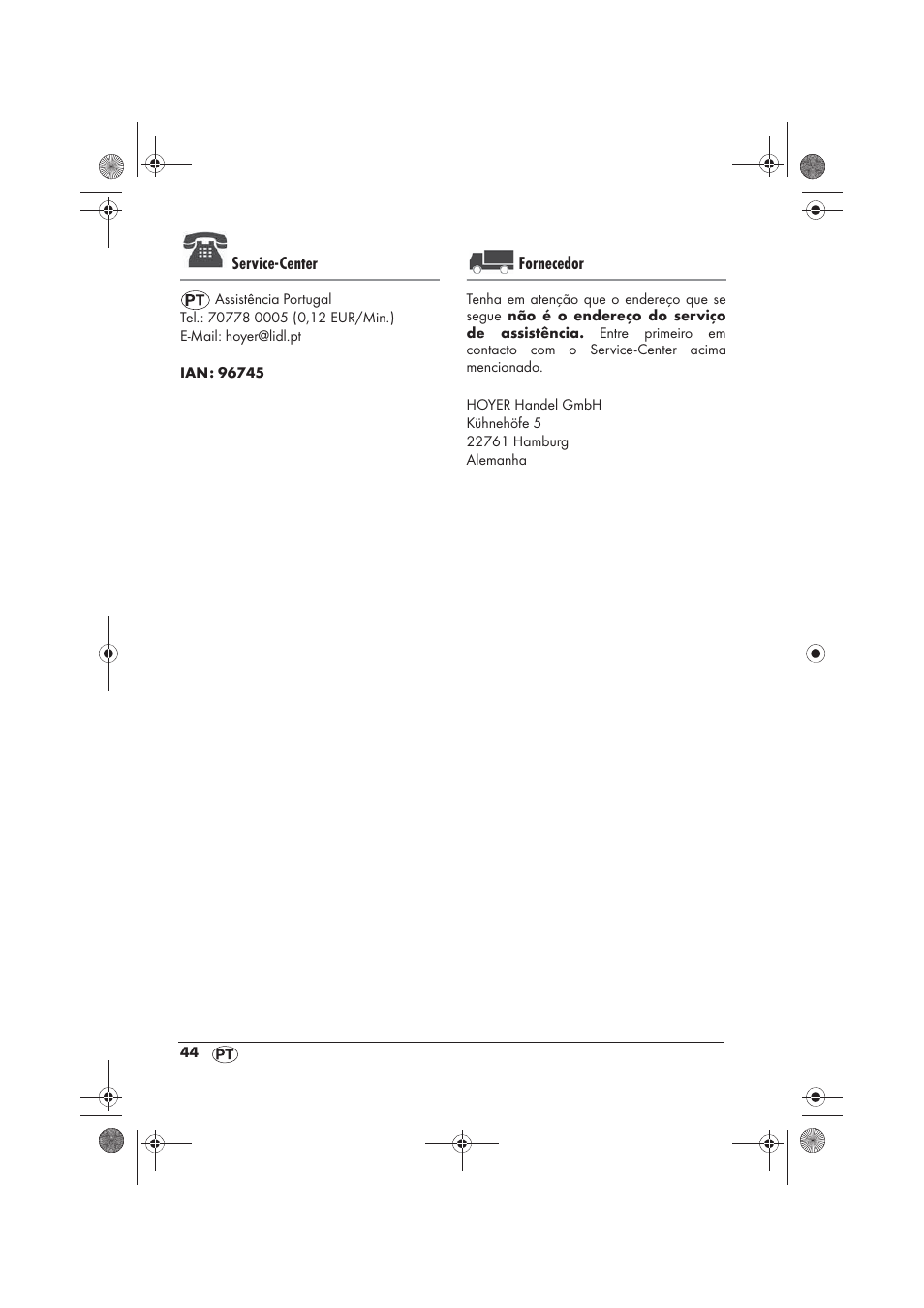 Service-center, Fornecedor | Silvercrest SFM 840 A2 User Manual | Page 46 / 74
