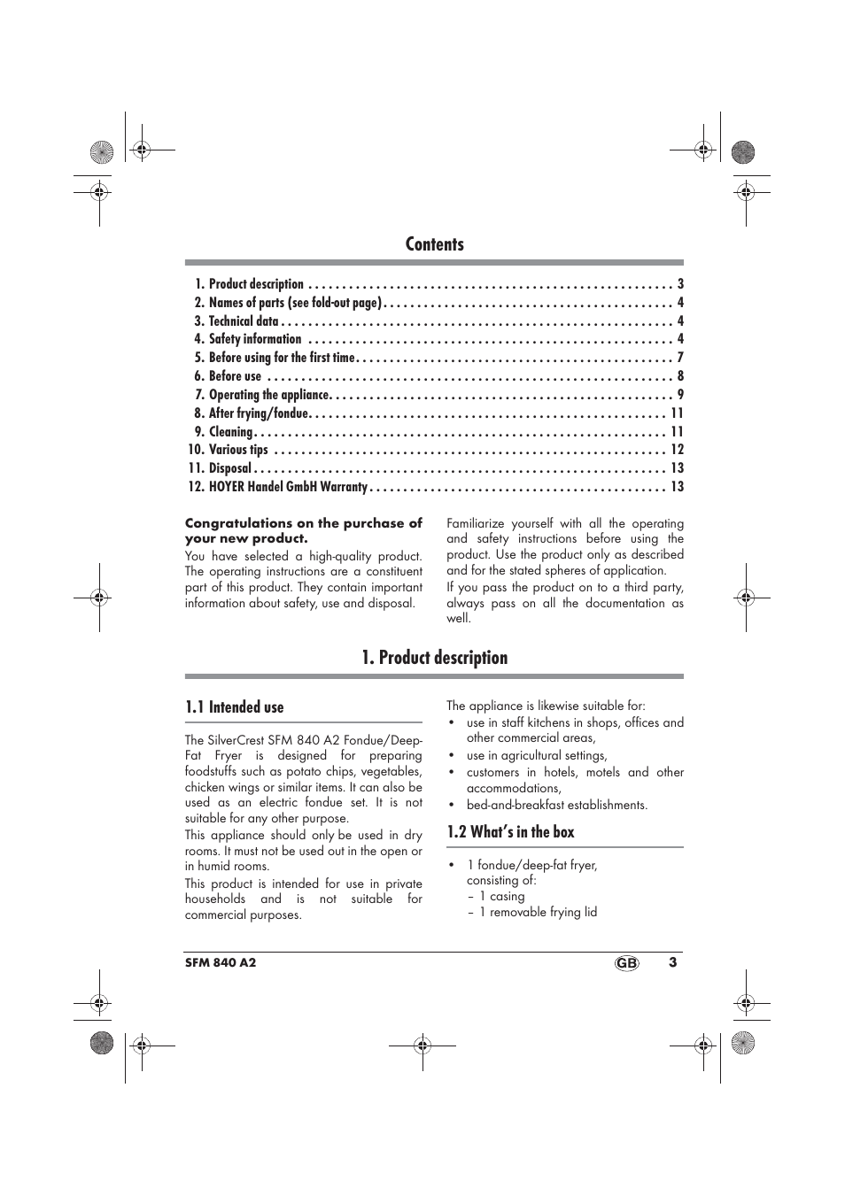 Silvercrest SFM 840 A2 User Manual | Page 5 / 98