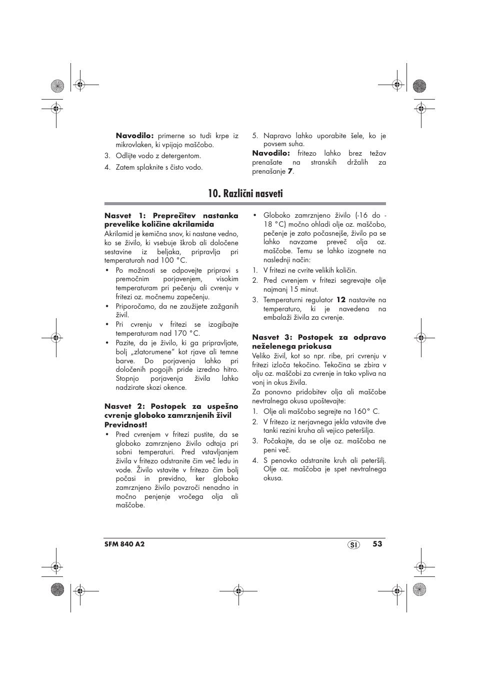 Različni nasveti | Silvercrest SFM 840 A2 User Manual | Page 55 / 98