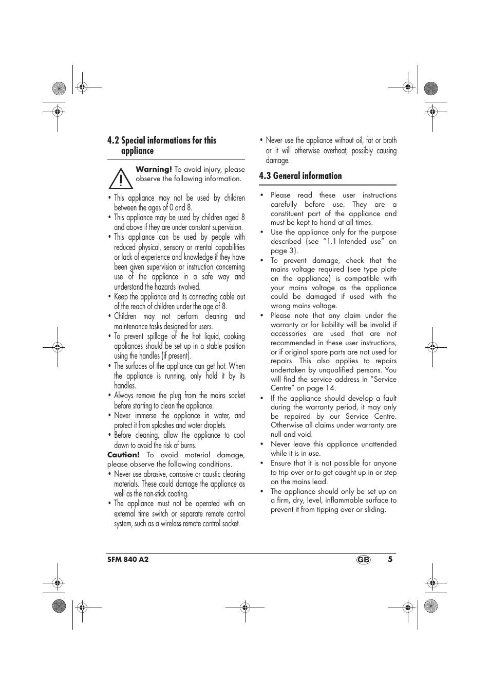 Silvercrest SFM 840 A2 User Manual | Page 7 / 98