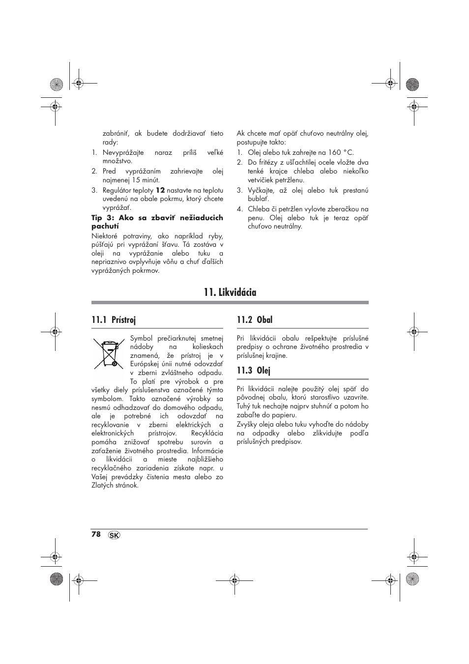 Likvidácia, 1 prístroj, 2 obal | 3 olej | Silvercrest SFM 840 A2 User Manual | Page 80 / 98