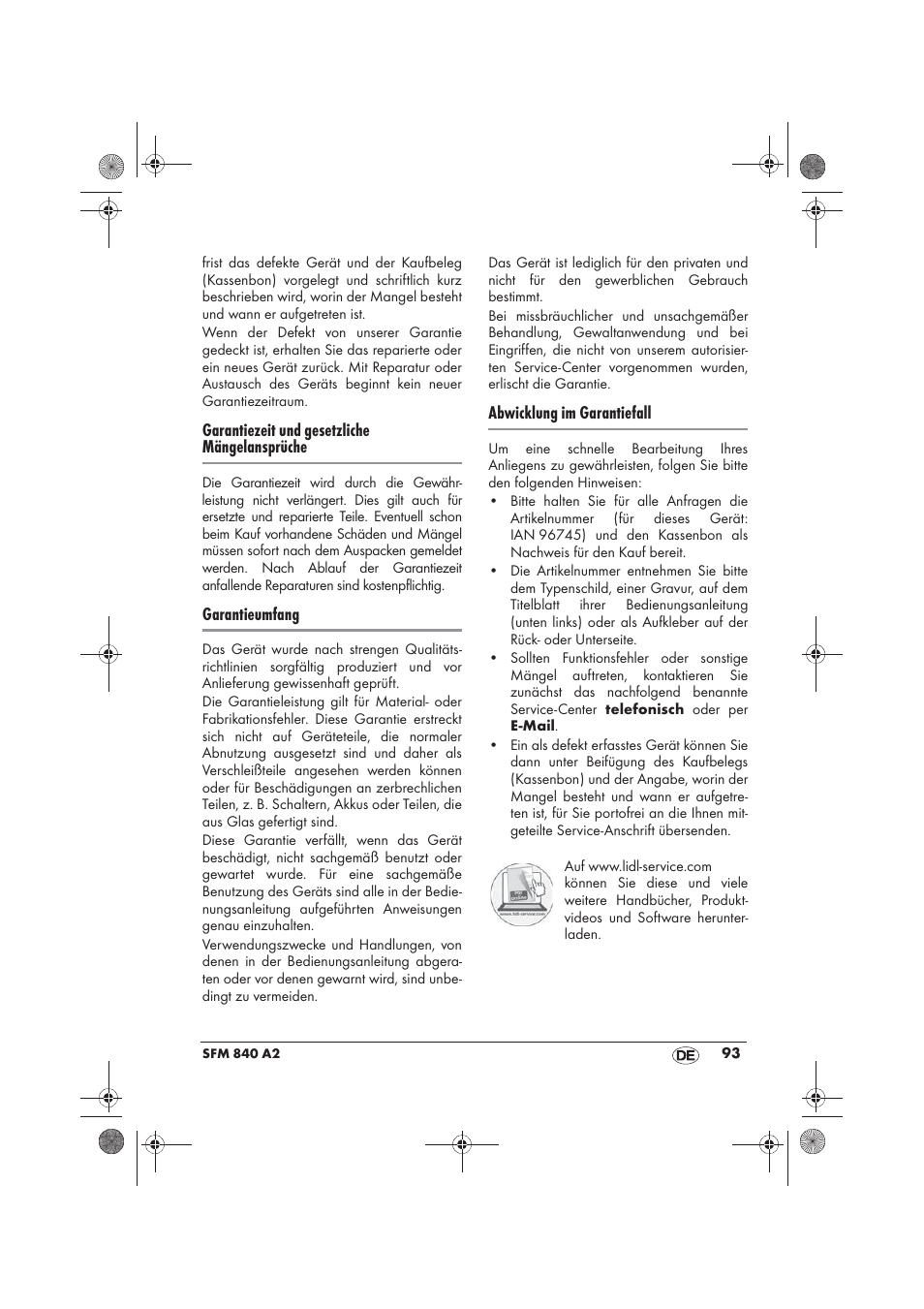 Silvercrest SFM 840 A2 User Manual | Page 95 / 98