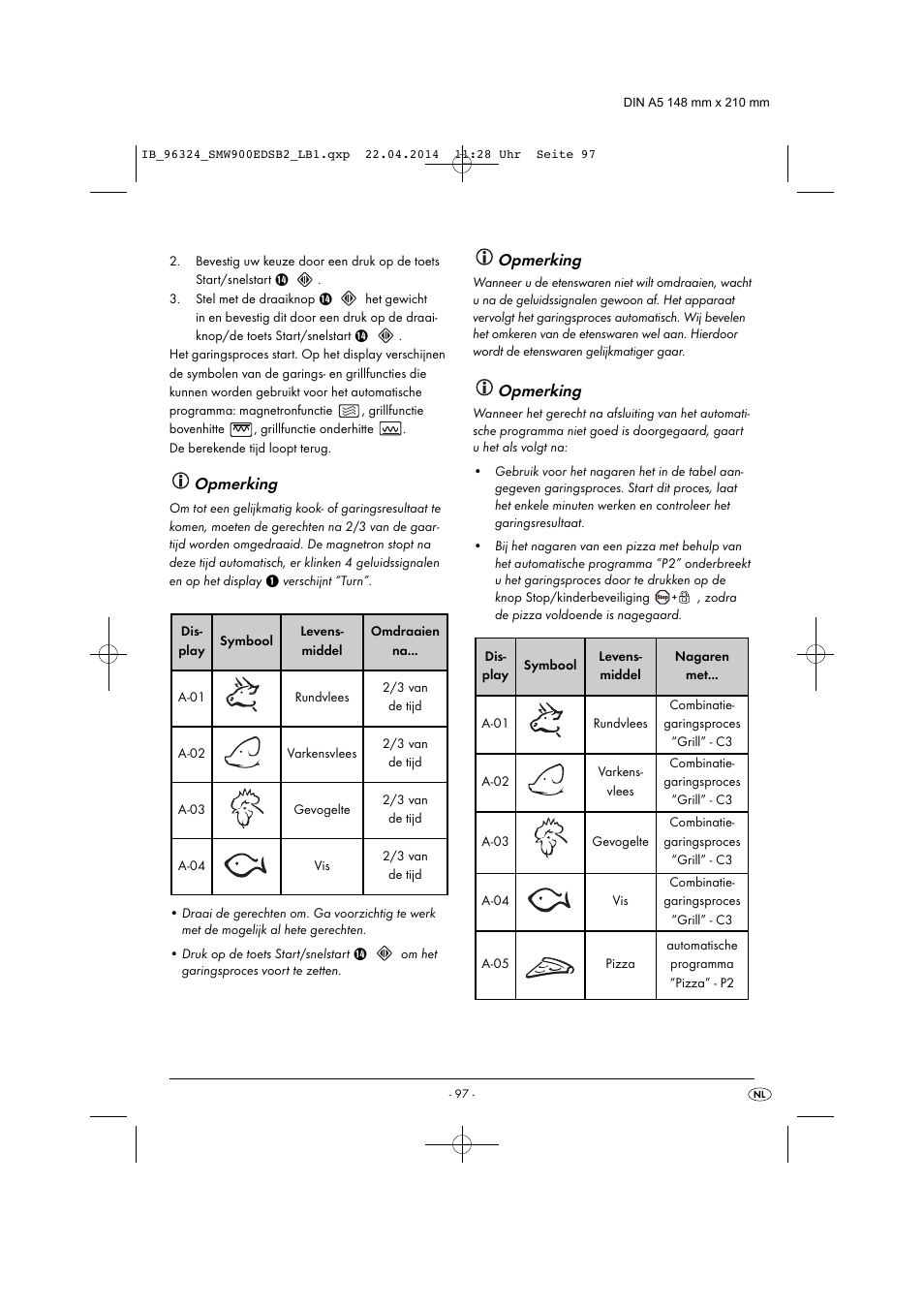 Opmerking | Silvercrest SMW 900 EDS B2 User Manual | Page 100 / 134