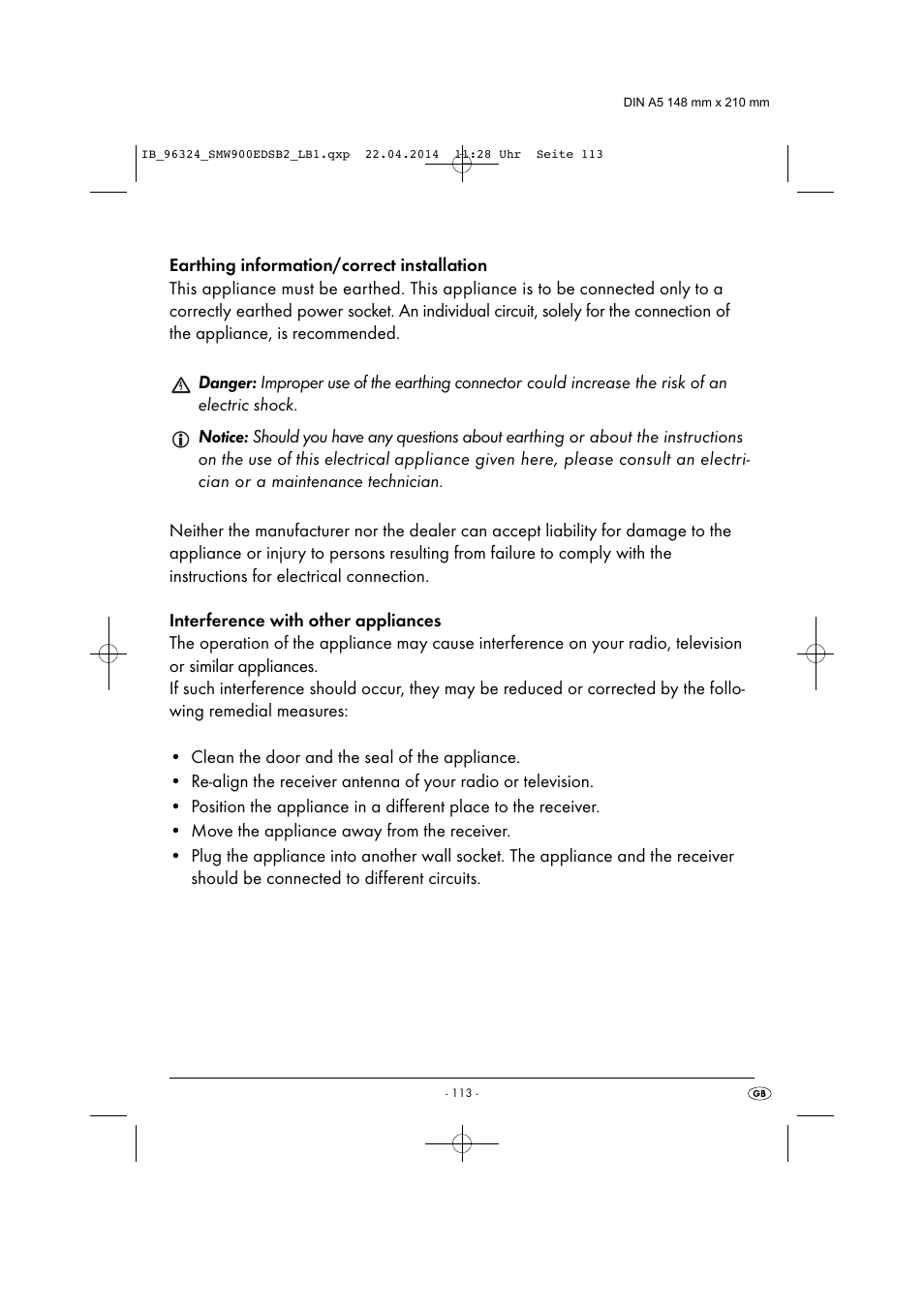 Silvercrest SMW 900 EDS B2 User Manual | Page 116 / 134