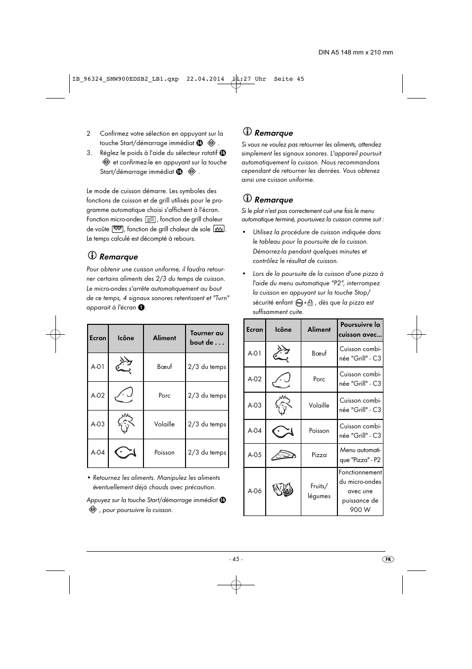 Remarque | Silvercrest SMW 900 EDS B2 User Manual | Page 48 / 134