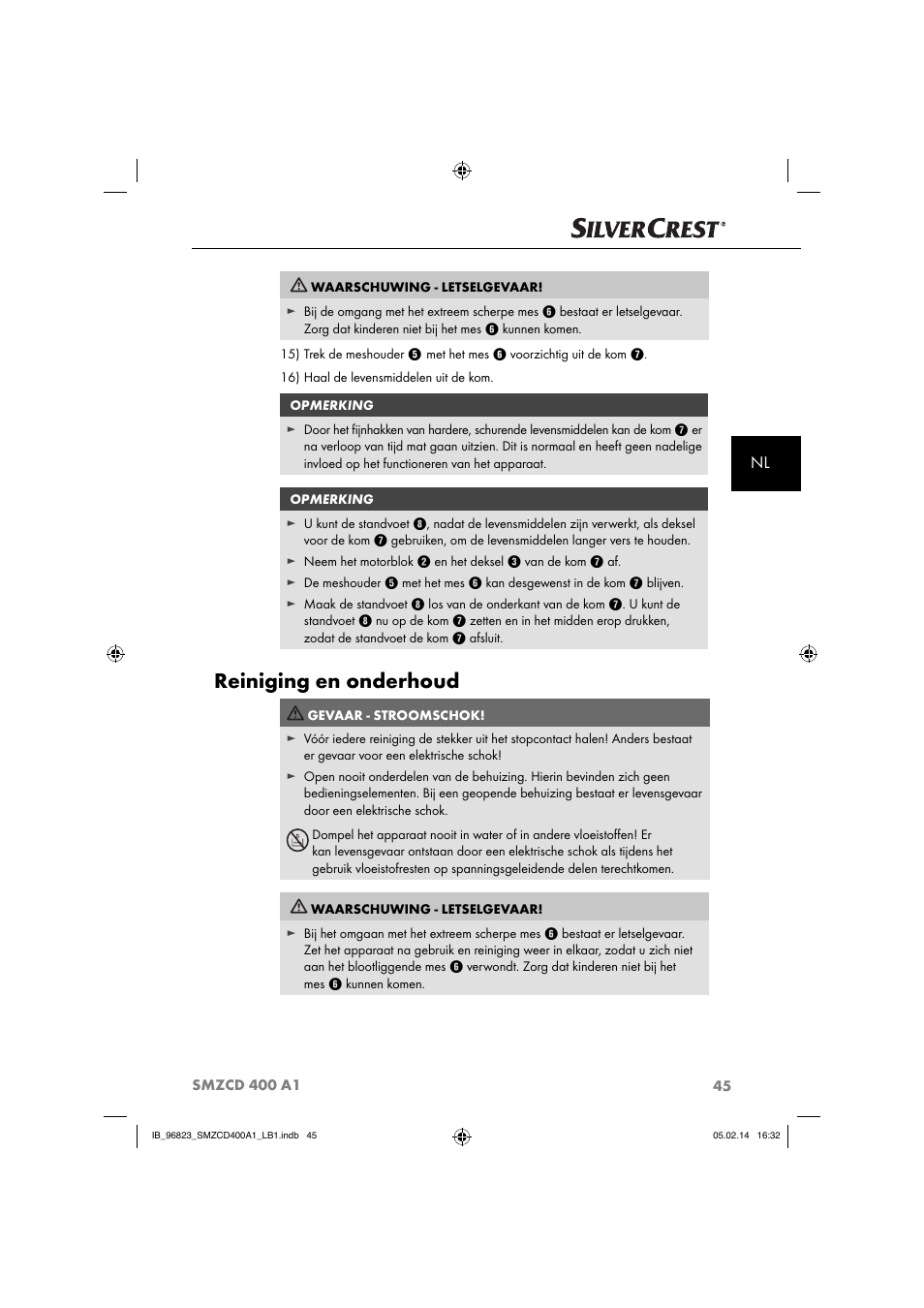 Reiniging en onderhoud | Silvercrest SMZCD 400 A1 User Manual | Page 48 / 64