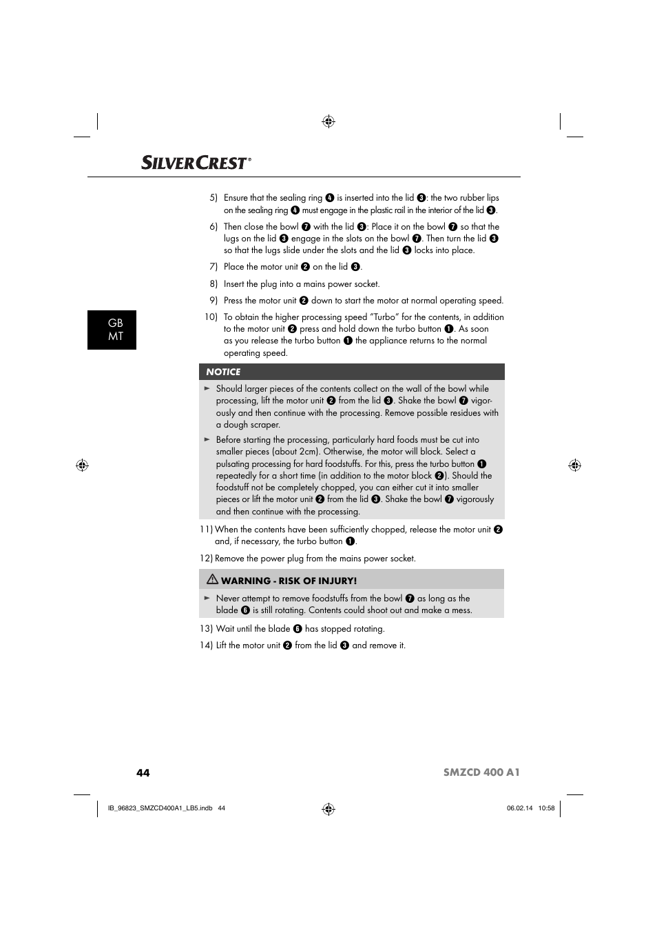 Gb mt | Silvercrest SMZCD 400 A1 User Manual | Page 47 / 64
