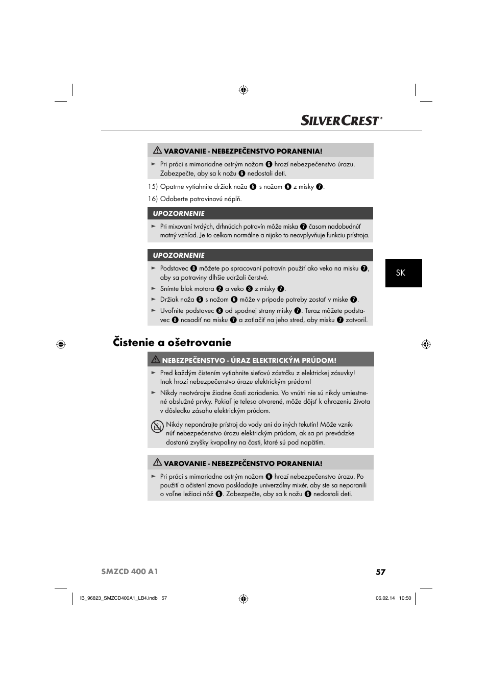 Čistenie a ošetrovanie | Silvercrest SMZCD 400 A1 User Manual | Page 60 / 76