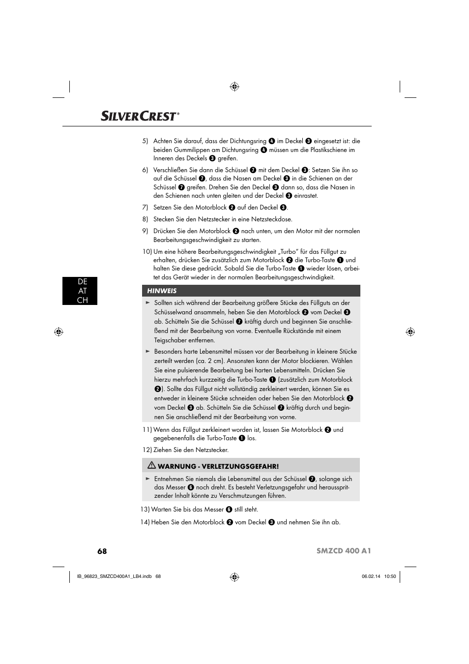 De at ch | Silvercrest SMZCD 400 A1 User Manual | Page 71 / 76