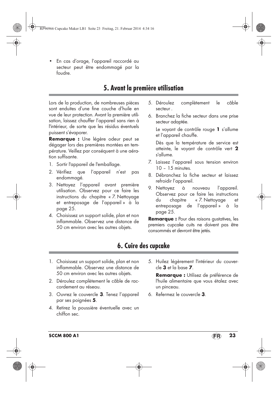 Avant la première utilisation, Cuire des cupcake | Silvercrest SCCM 800 A1 User Manual | Page 25 / 78