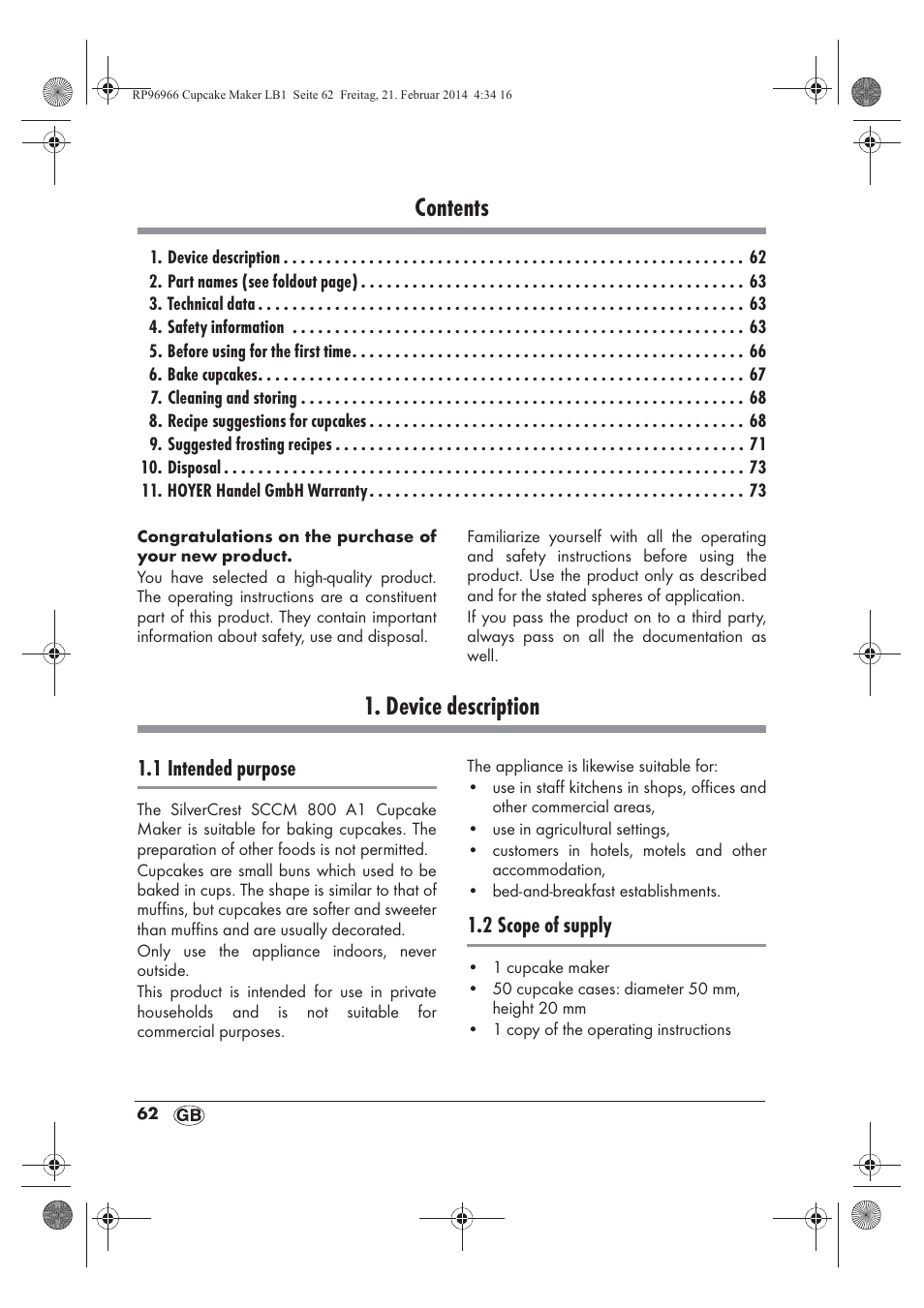 Silvercrest SCCM 800 A1 User Manual | Page 64 / 78